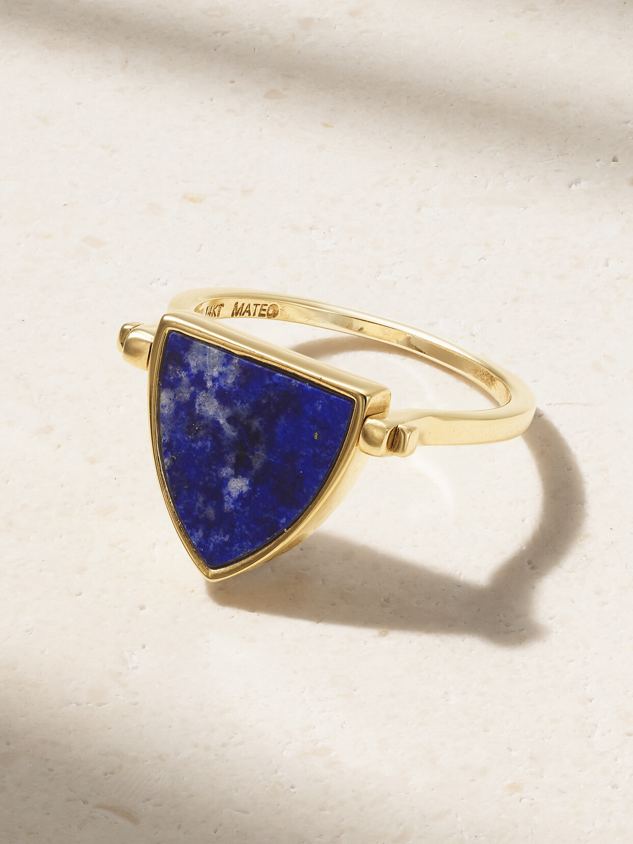 Mateo - Flip 14-karat Gold, Lapis Lazuli And Diamond Ring - 7