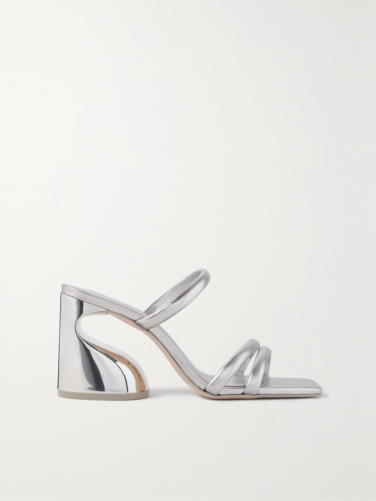 Shop Cult Gaia Zuma Metallic Leather Mules In Silver