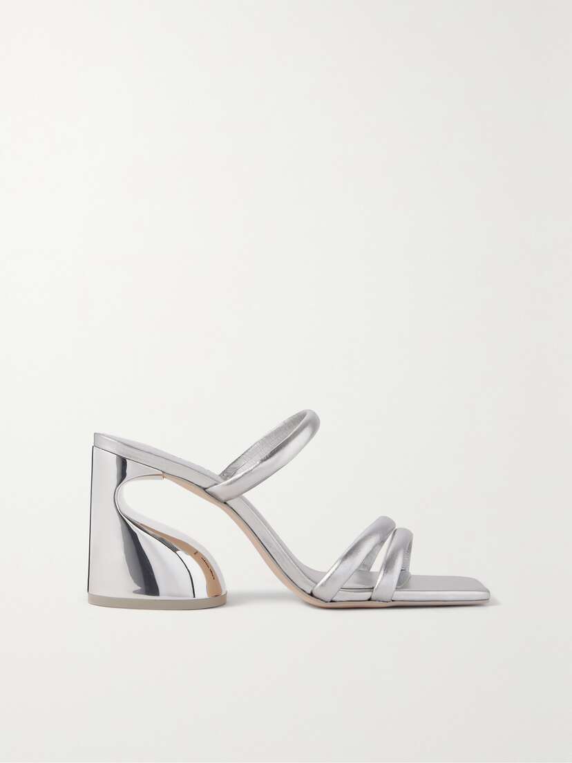 Cult Gaia Zuma Metallic Leather Mules