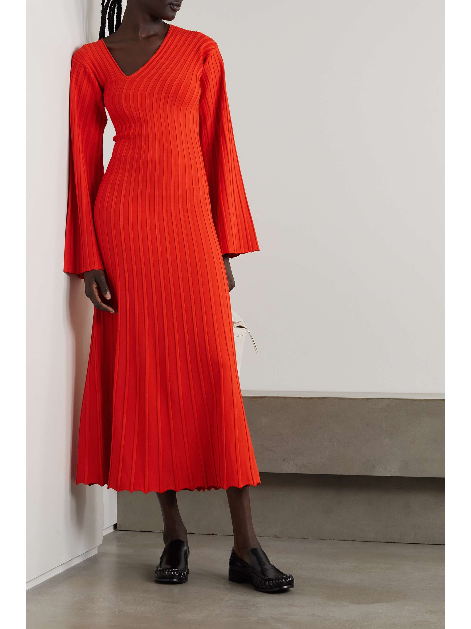 BY MALENE BIRGER Isla ribbed stretch recycled-jersey midi dress