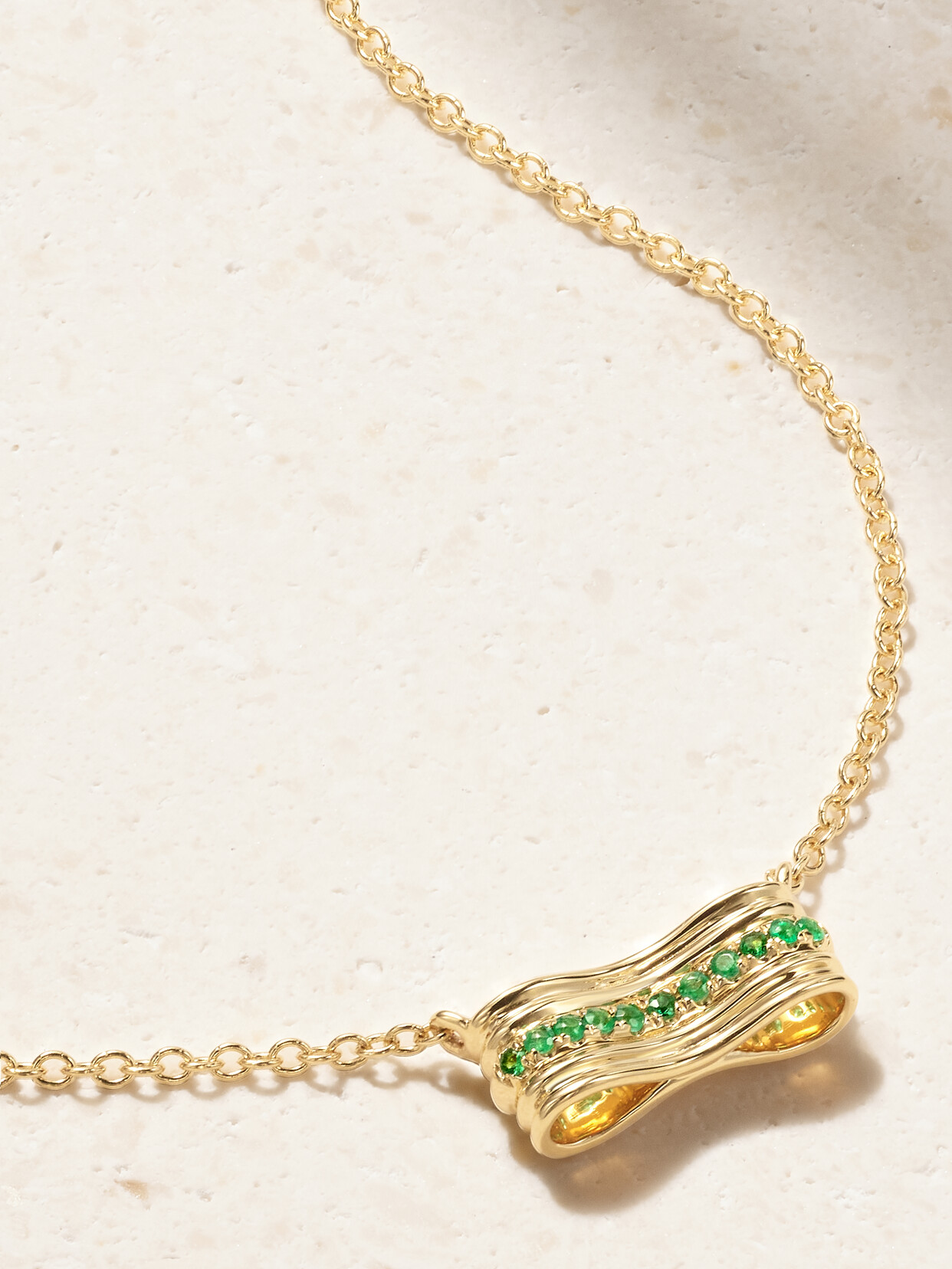 Almasika Berceau 18-karat Gold Emerald Necklace