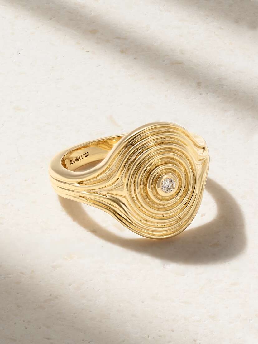 Almasika Universum 18-karat Gold Diamond Pinky Ring