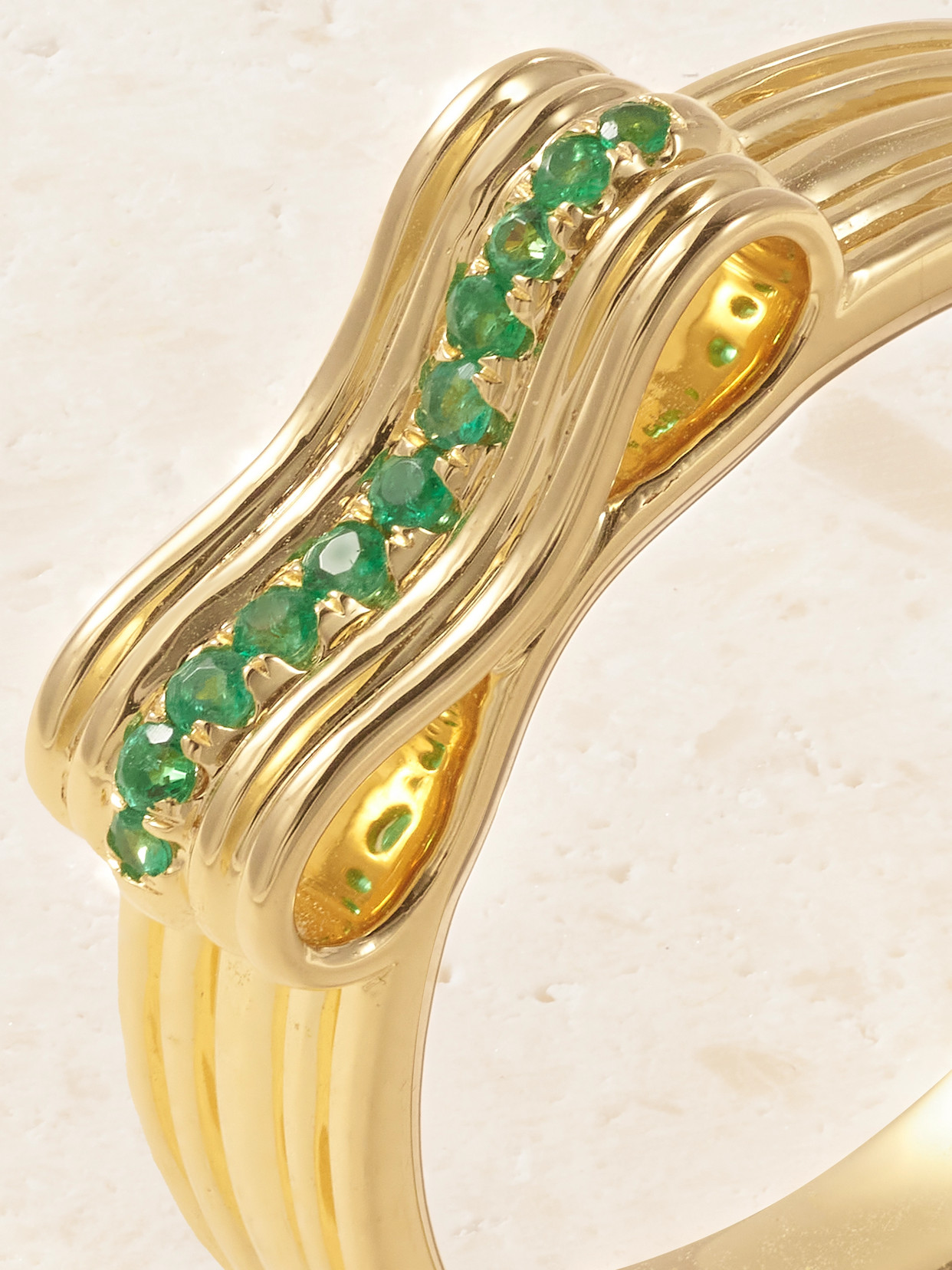 Shop Almasika Berceau 18-karat Gold Emerald Ring