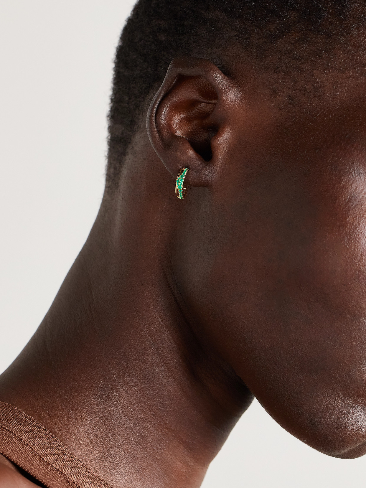 Almasika Berceau 18-karat Gold Emerald Hoop Earrings In Gold