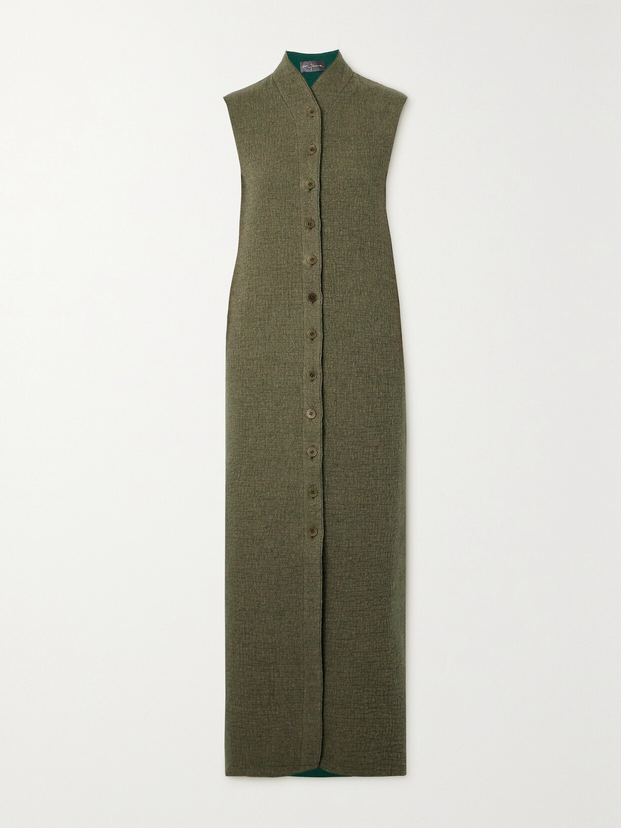 Cortana + Net Sustain Jo Reversible Cashmere, Wool And Cotton-blend Gilet In Green