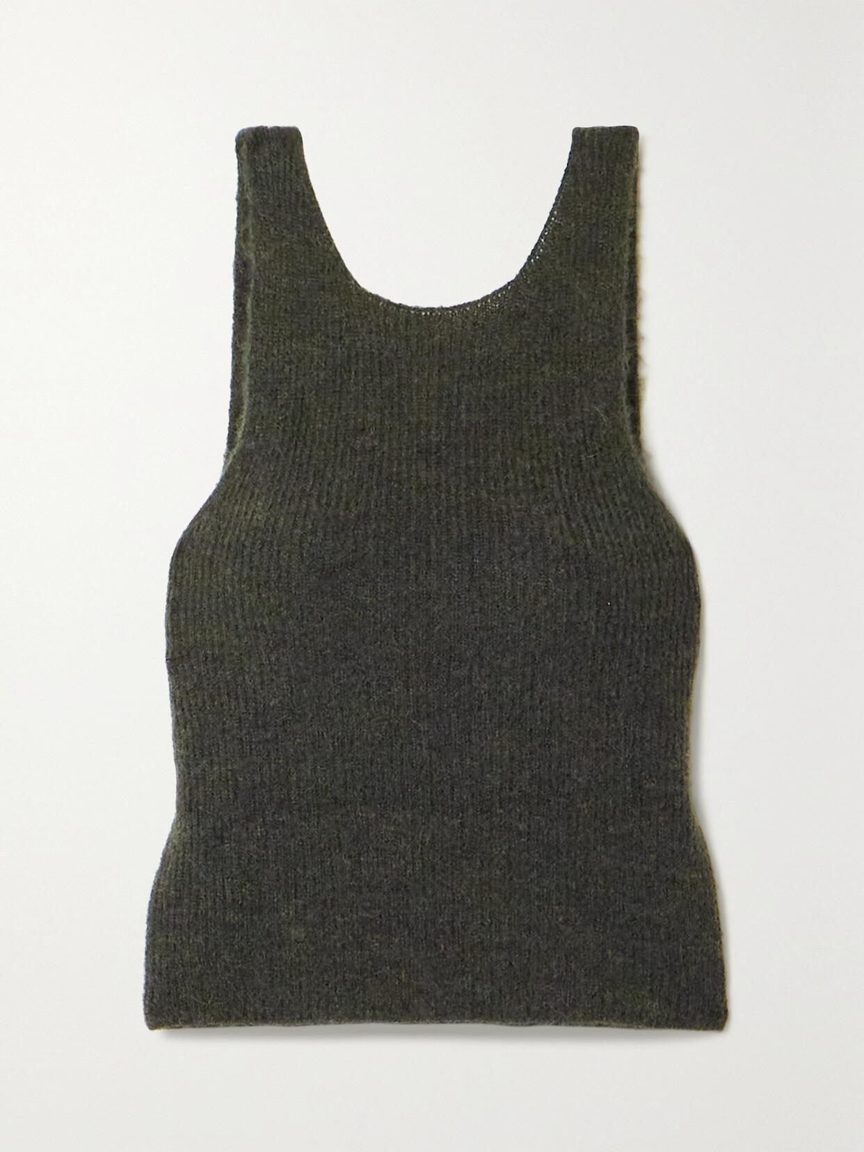 Cortana + Net Sustain Zakia Ribbed Alpaca, Silk And Wool-blend Tank - Green