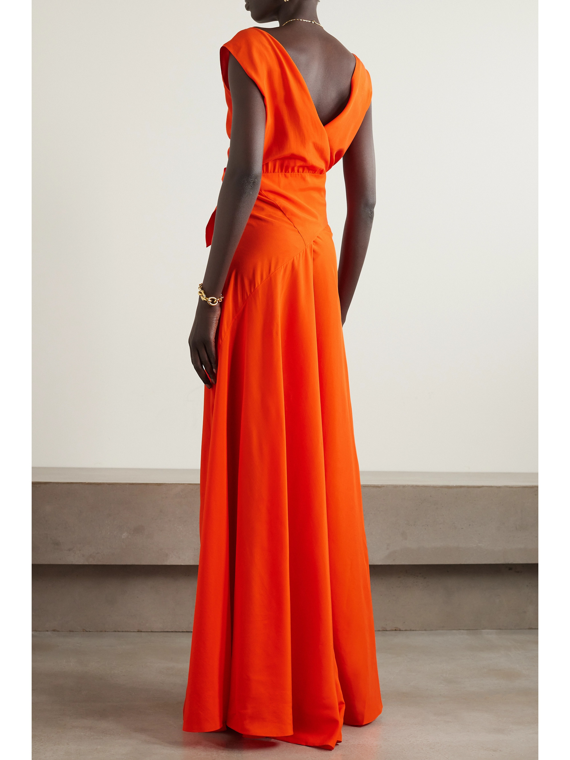 Cortana + NET SUSTAIN Vera belted silk maxi wrap dress