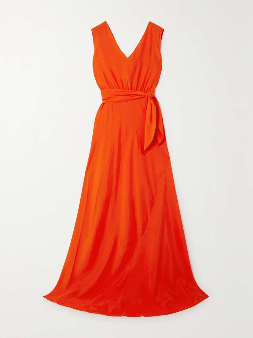 Cortana + Net Sustain Vera Belted Silk Maxi Wrap Dress