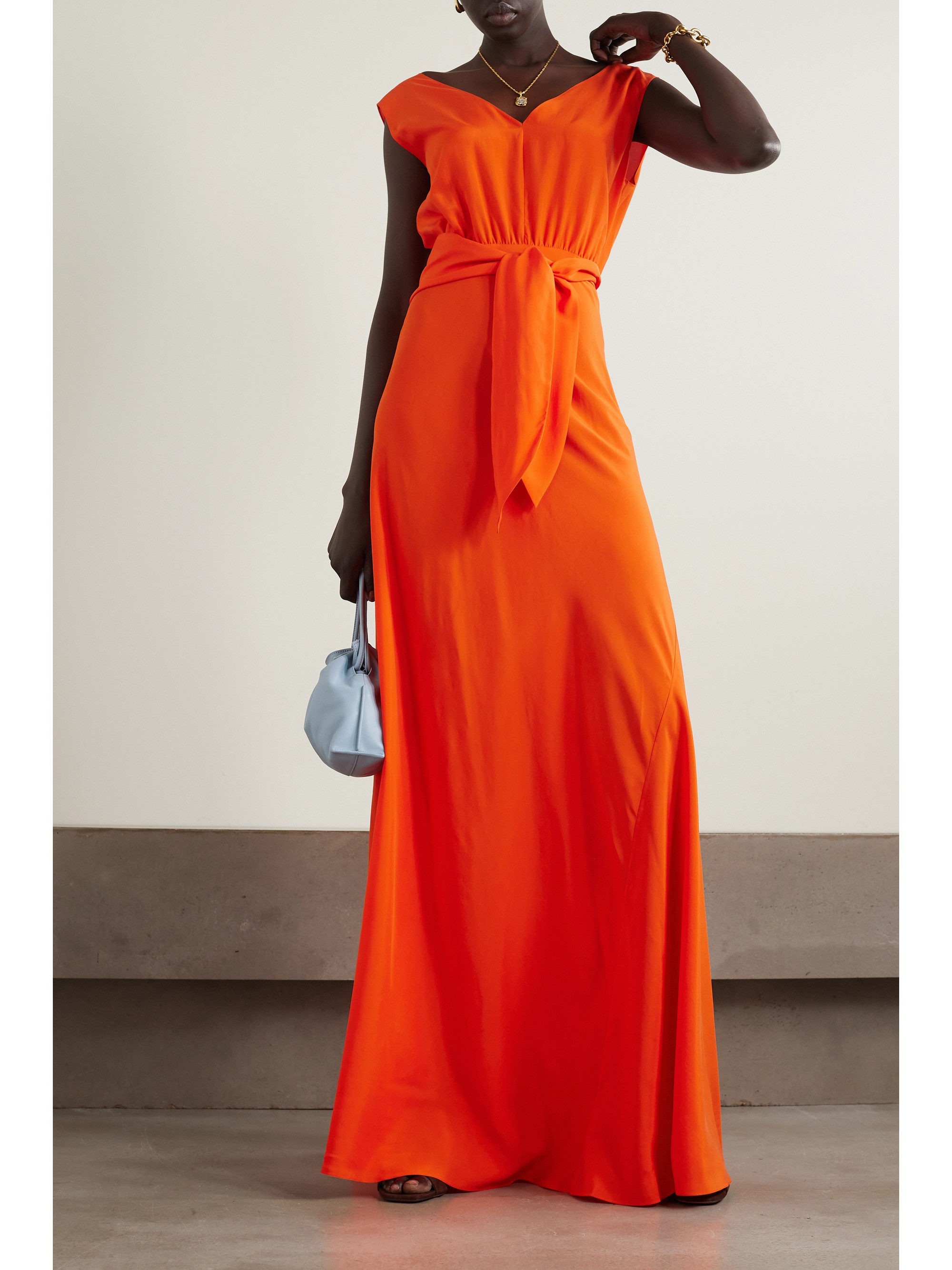 Cortana + NET SUSTAIN Vera belted silk maxi wrap dress
