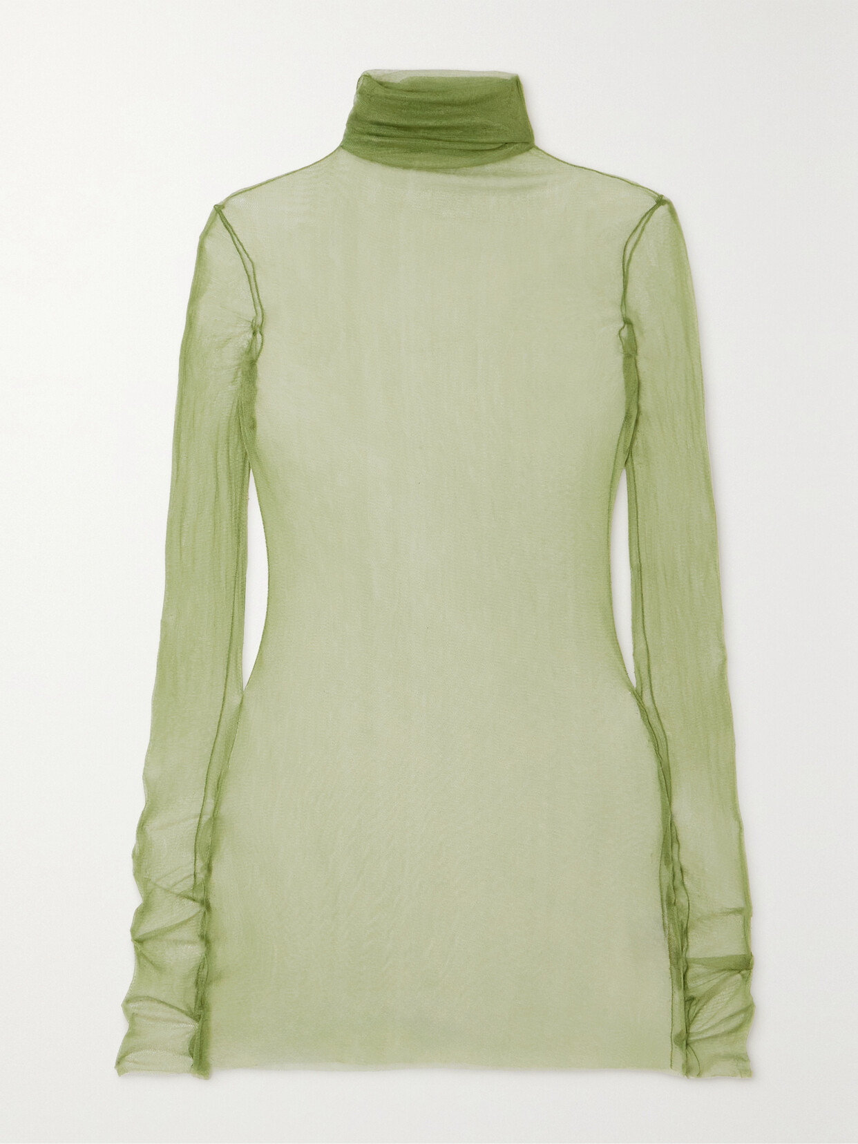 Cortana - + Net Sustain Cisne Silk-tulle Turtleneck Top - Green