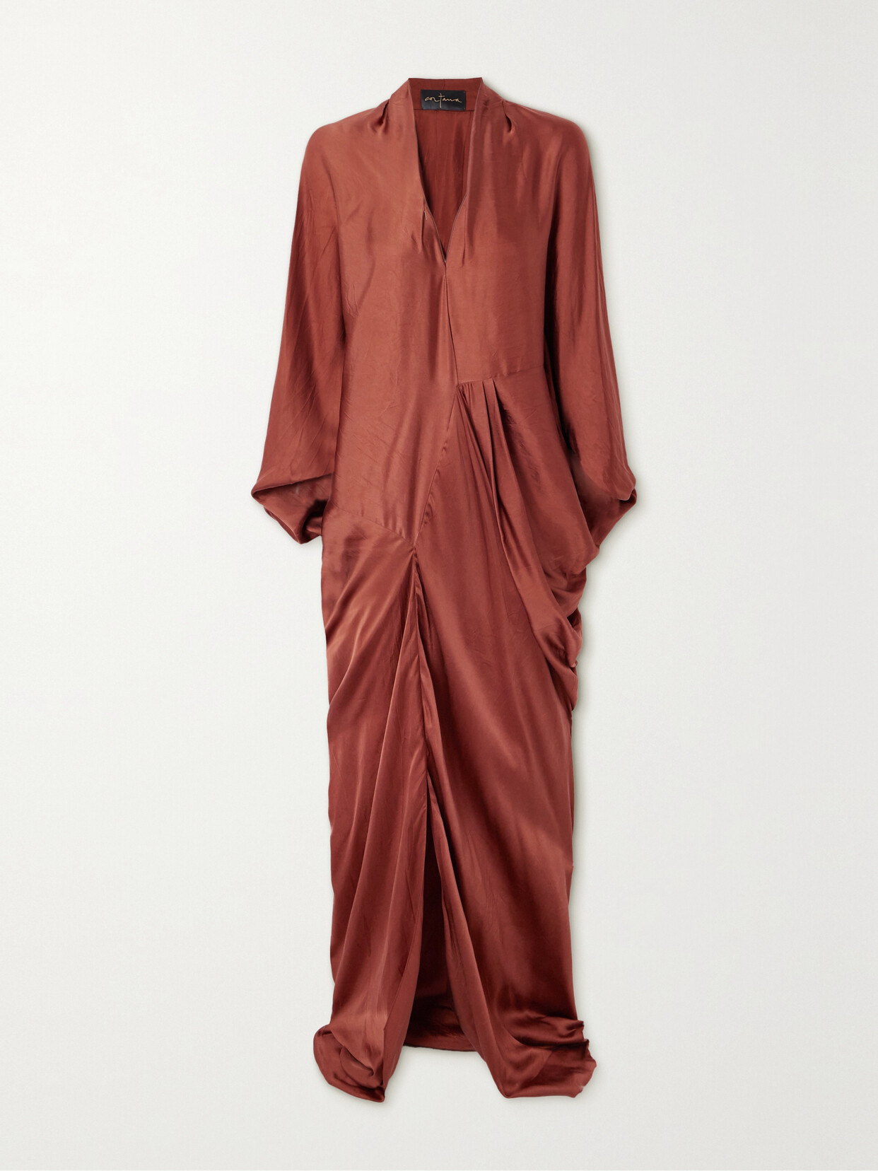 Cortana - + Net Sustain Oona Asymmetrical Draped Satin-twill Maxi Dress - Red