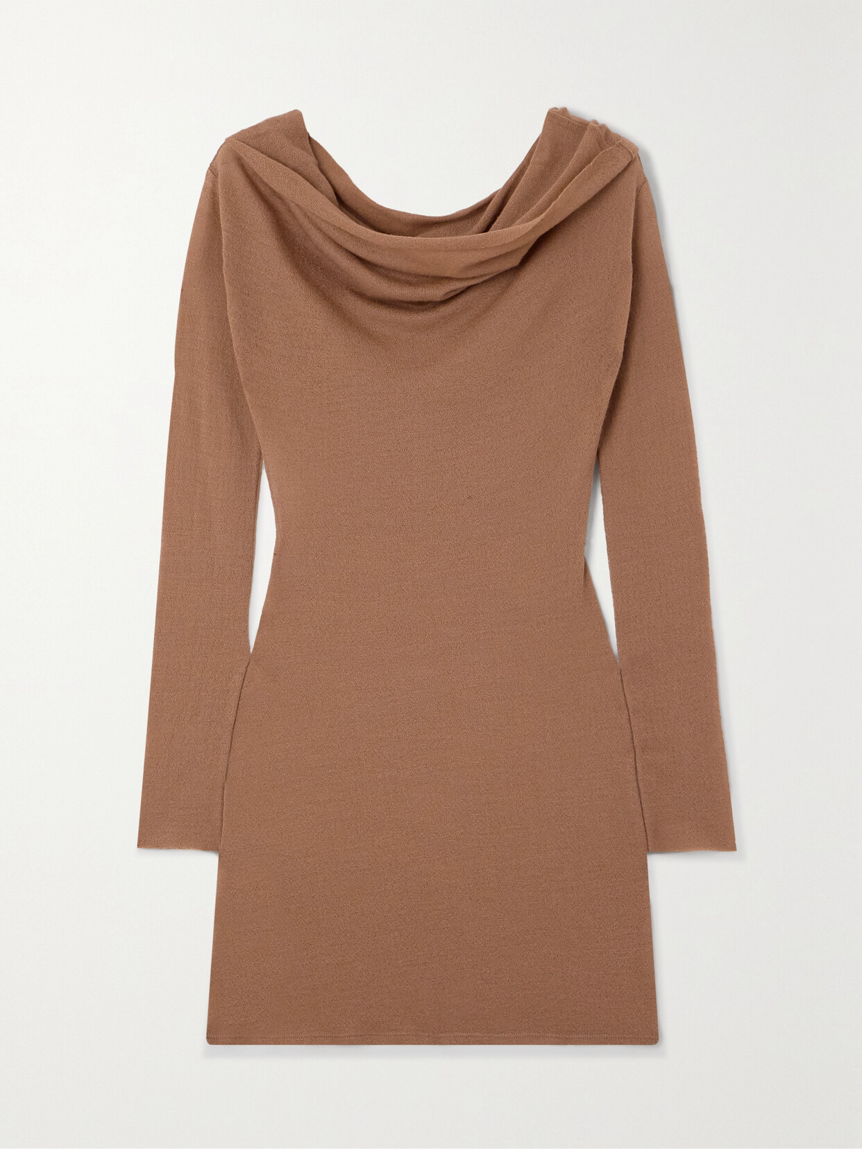 Cortana + Net Sustain Jenny Off-the-shoulder Wool Top In Brown