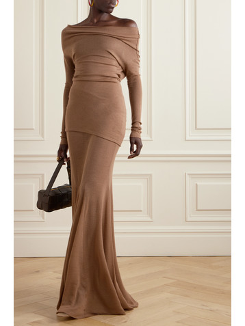 Cortana + NET SUSTAIN Jenny off-the-shoulder wool top