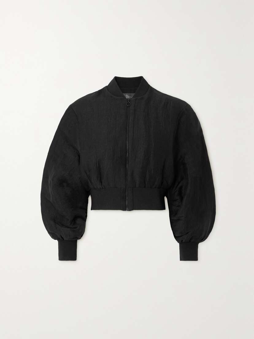 Cortana + Net Sustain Bachata Linen And Silk-blend Jacquard Bomber Jacket