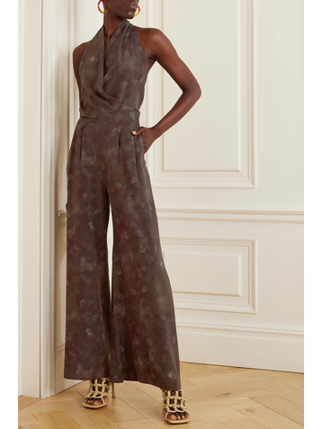 Cortana + NET SUSTAIN Nolita printed silk-blend halterneck wrap top