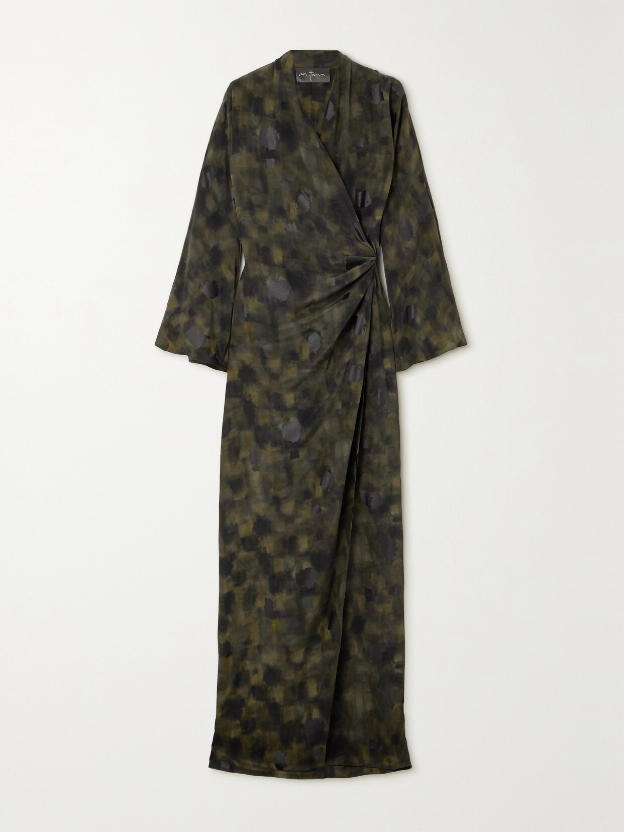Cortana - + Net Sustain Karlie Printed Silk Maxi Wrap Dress - Black