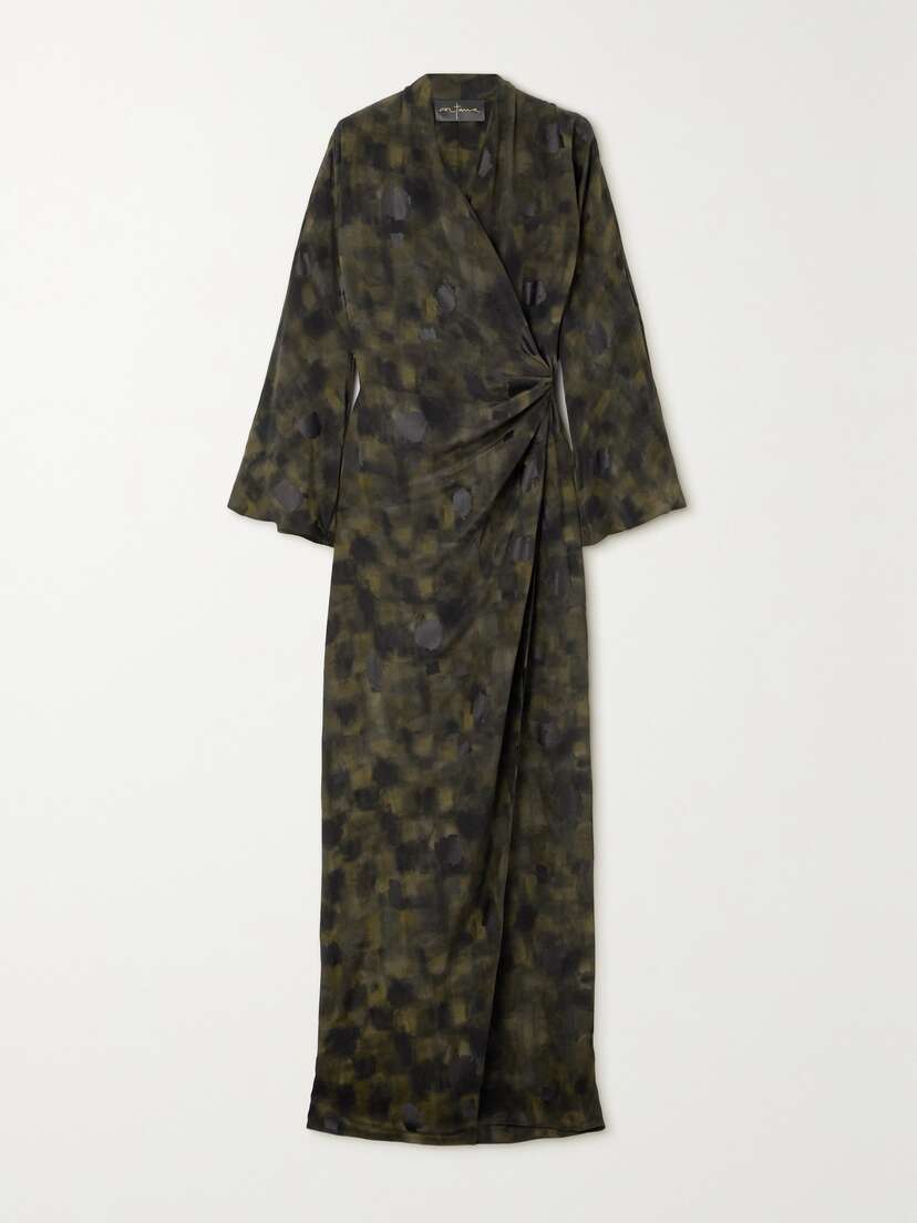 Cortana + Net Sustain Karlie Printed Silk Maxi Wrap Dress