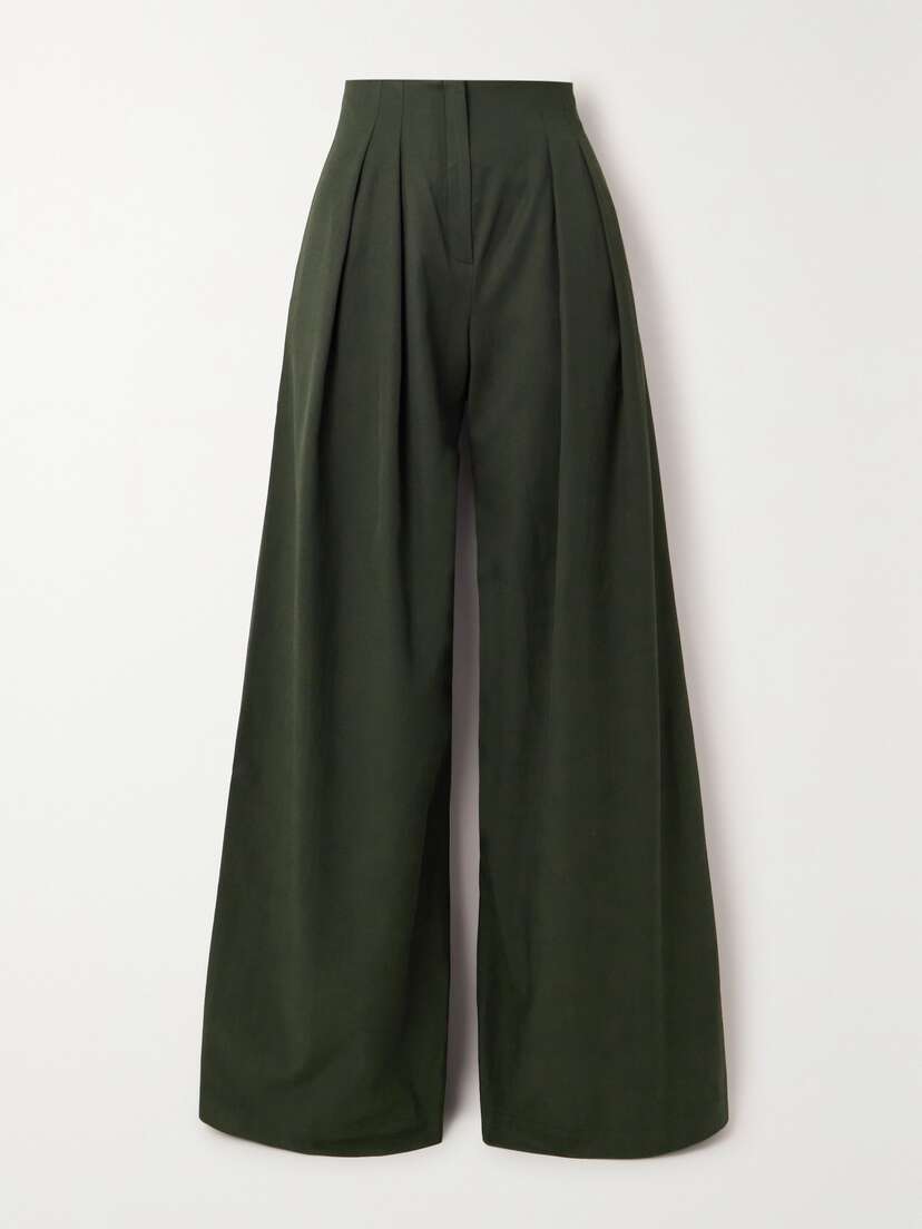 Cortana + Net Sustain Camille Pleated Twill Wide-leg Pants