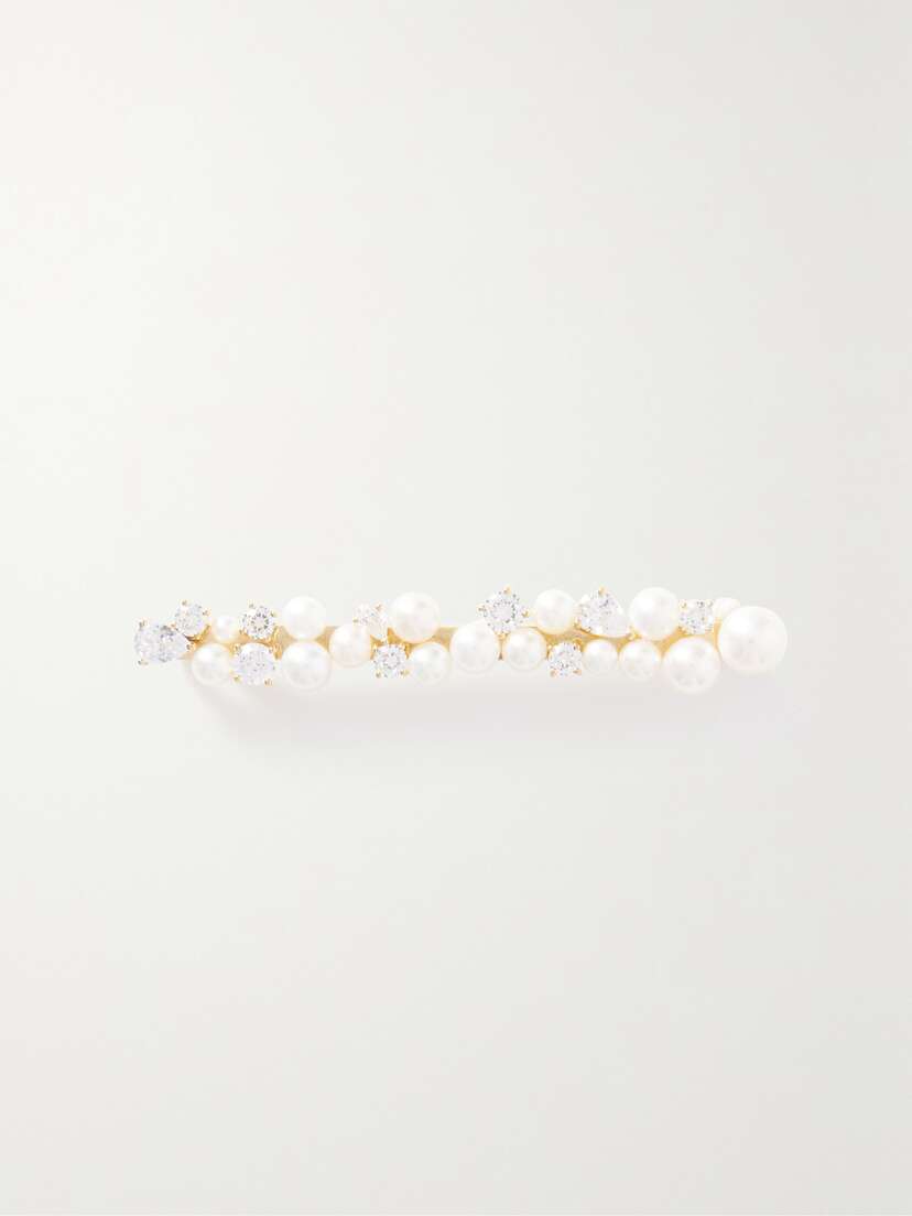 Completedworks + Net Sustain Recycled Gold-plated, Pearl And Crystal Hair Slide