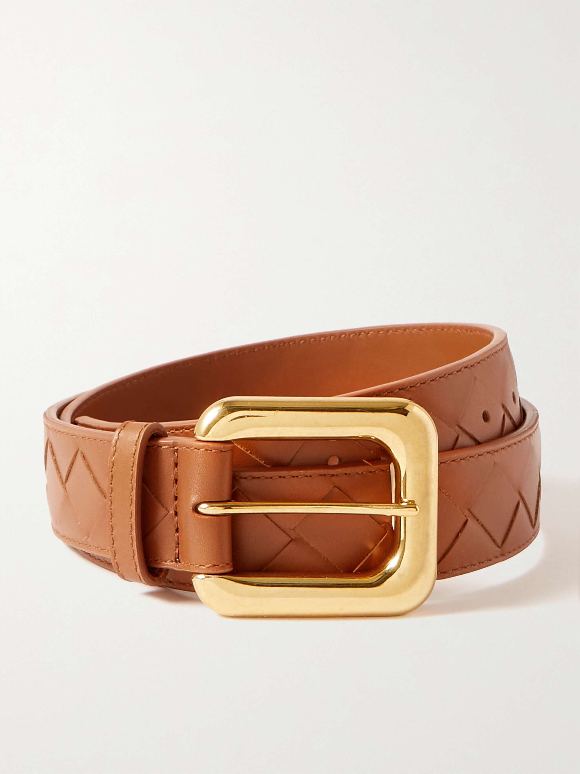 brown gold buckle belt