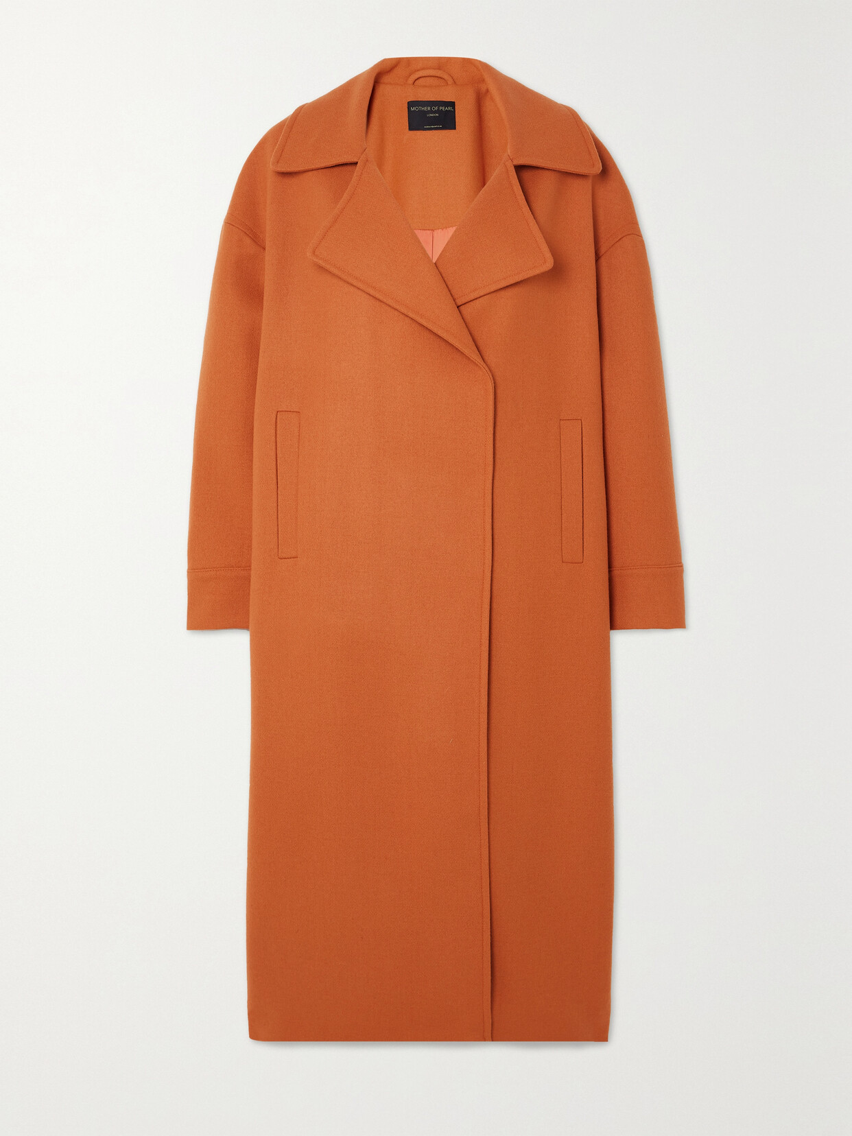 Mother of Pearl - Noah Embellished Wool-felt Coat - Orange