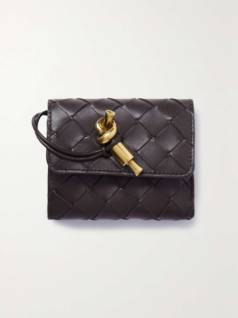 BOTTEGA VENETA Andiamo 带缀饰 Intrecciato 皮革卡包 | NET-A-PORTER
