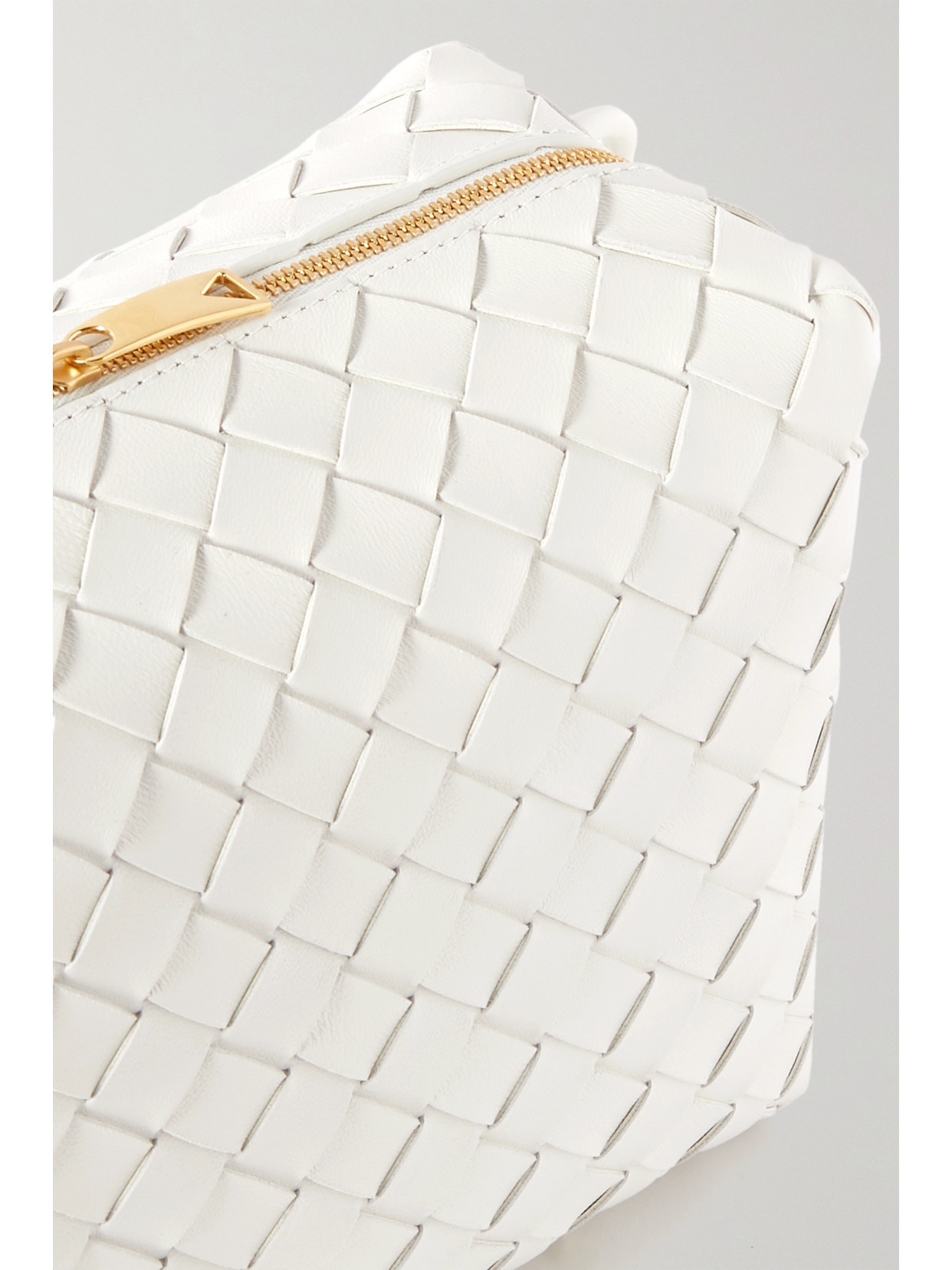 Shop Bottega Veneta Small Drop Loop Intrecciato Leather Shoulder Bag In White