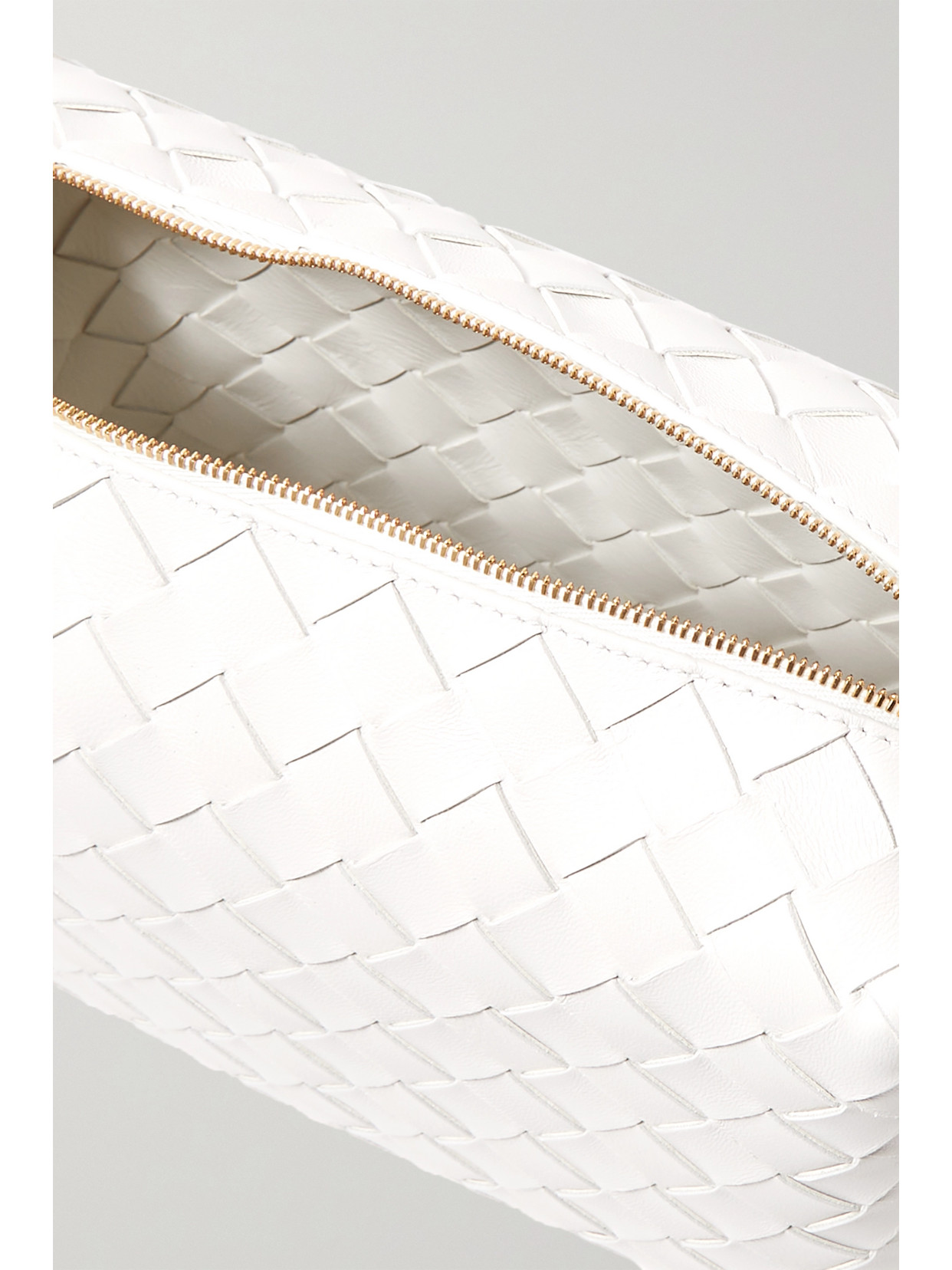 Bottega Veneta Small Drop Loop Intrecciato Leather Shoulder Bag In White
