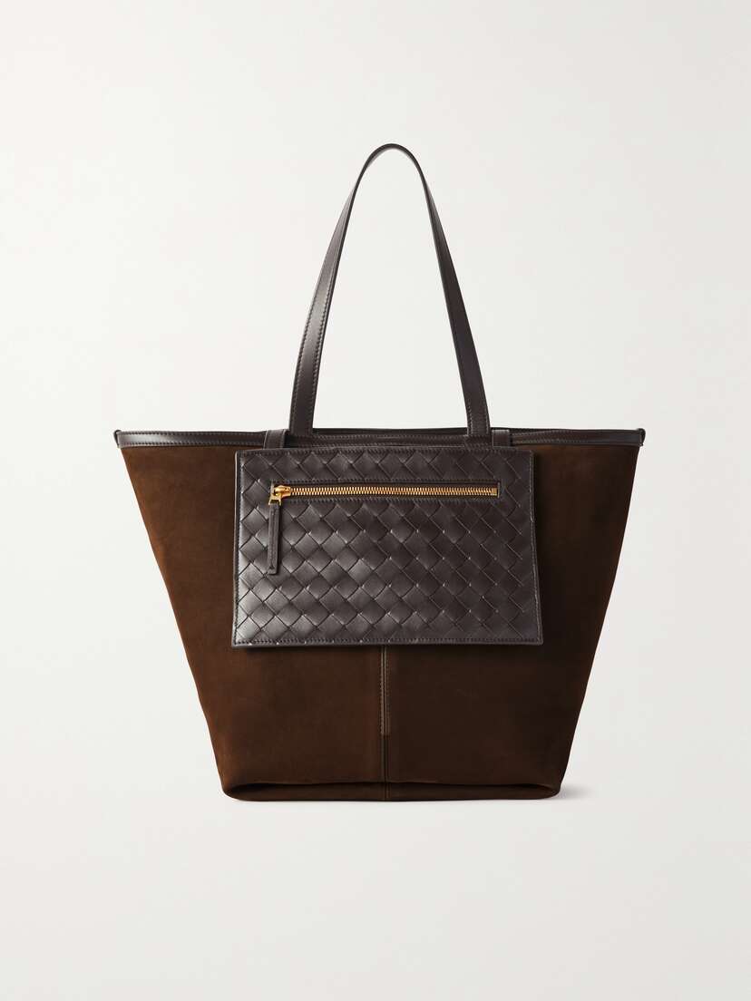 Bottega Veneta Flip-flap Suede And Intrecciato Leather Shoulder Bag