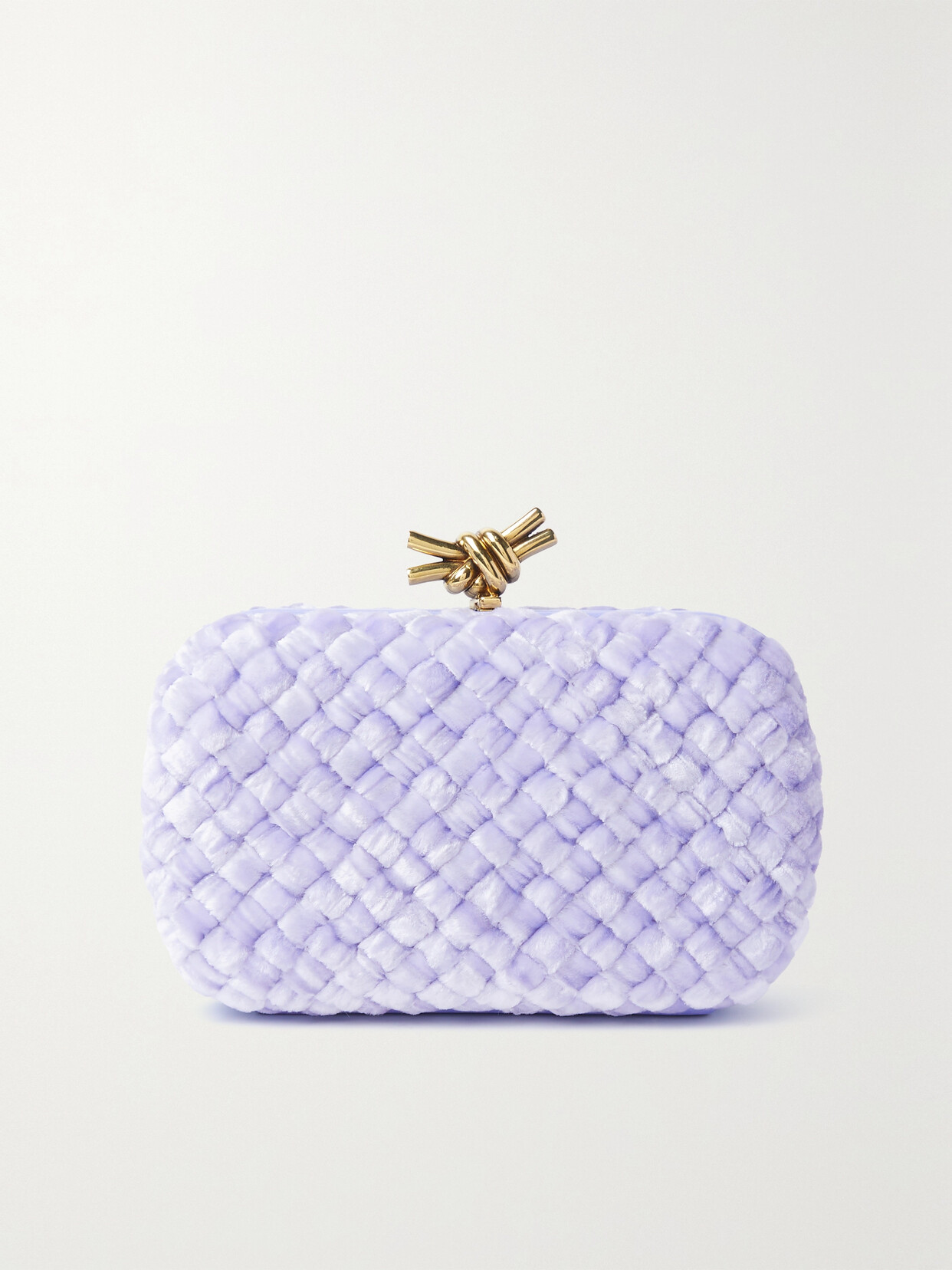 Bottega Veneta Knot Padded Intrecciato Velvet Clutch
