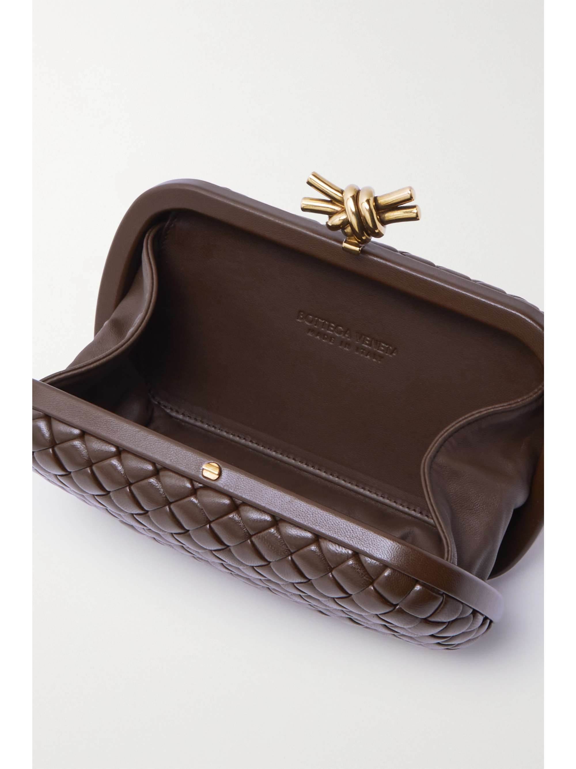 Bottega Veneta Knot Intrecciato Leather Clutch