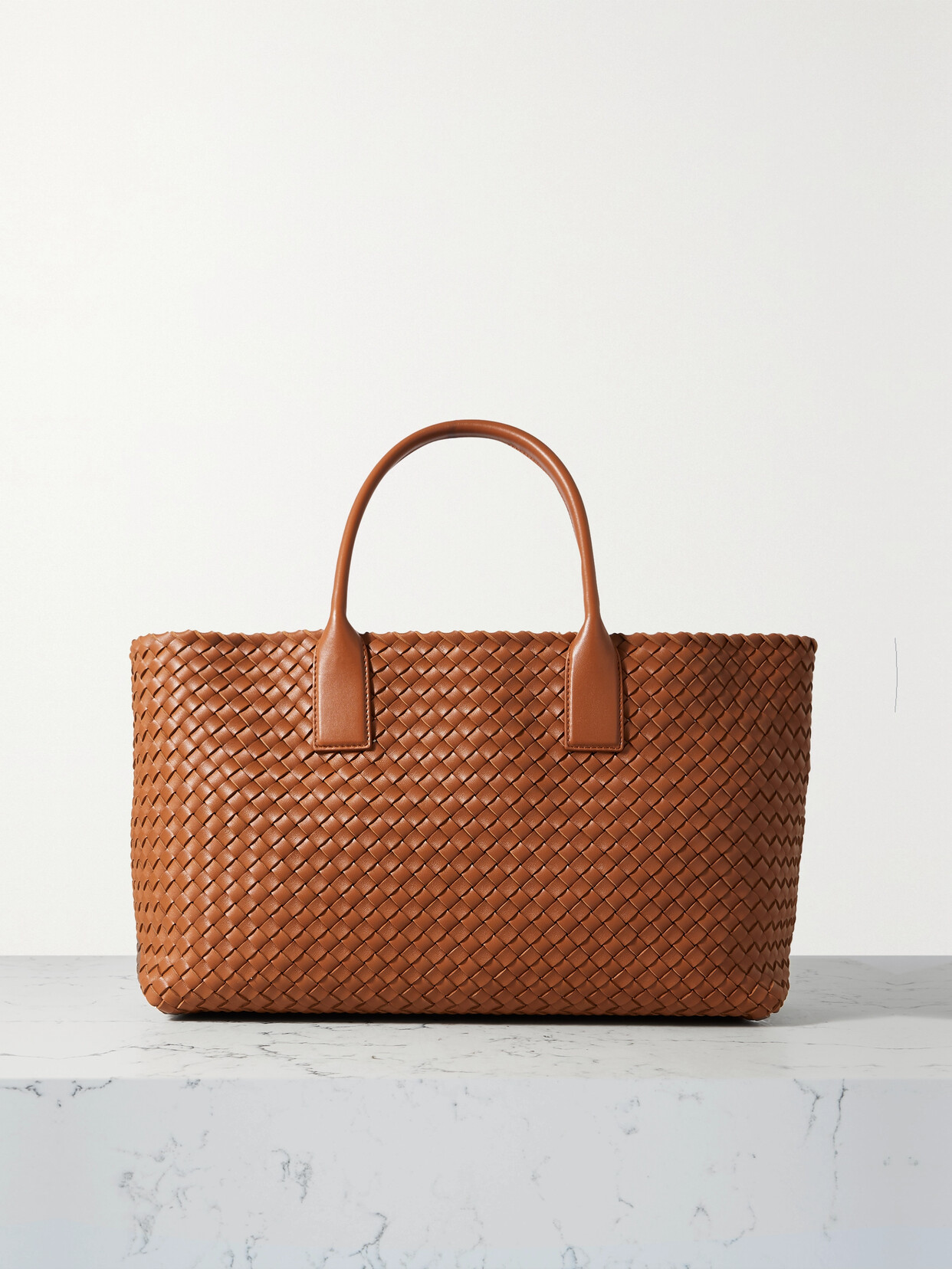 Bottega Veneta Cabat Intrecciato Leather Tote In Brown