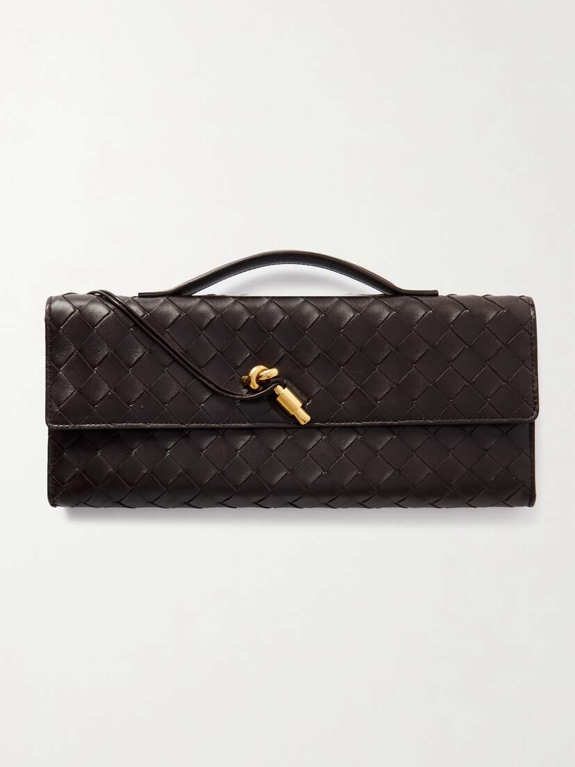 Bottega Veneta Andiamo Long Intrecciato Leather Clutch
