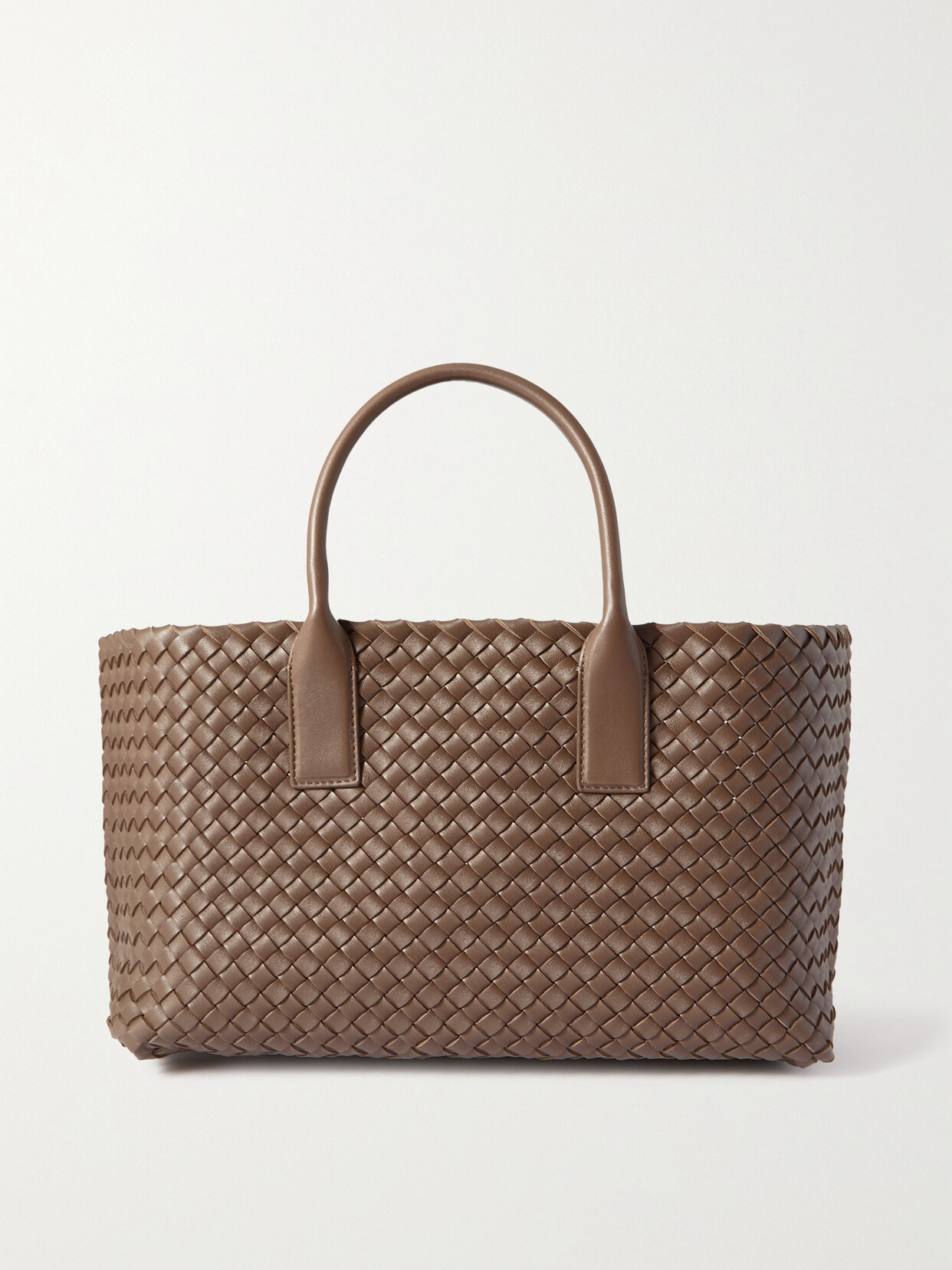 Bottega Veneta Cabat Medium Intrecciato-leather Tote Bag In Brown