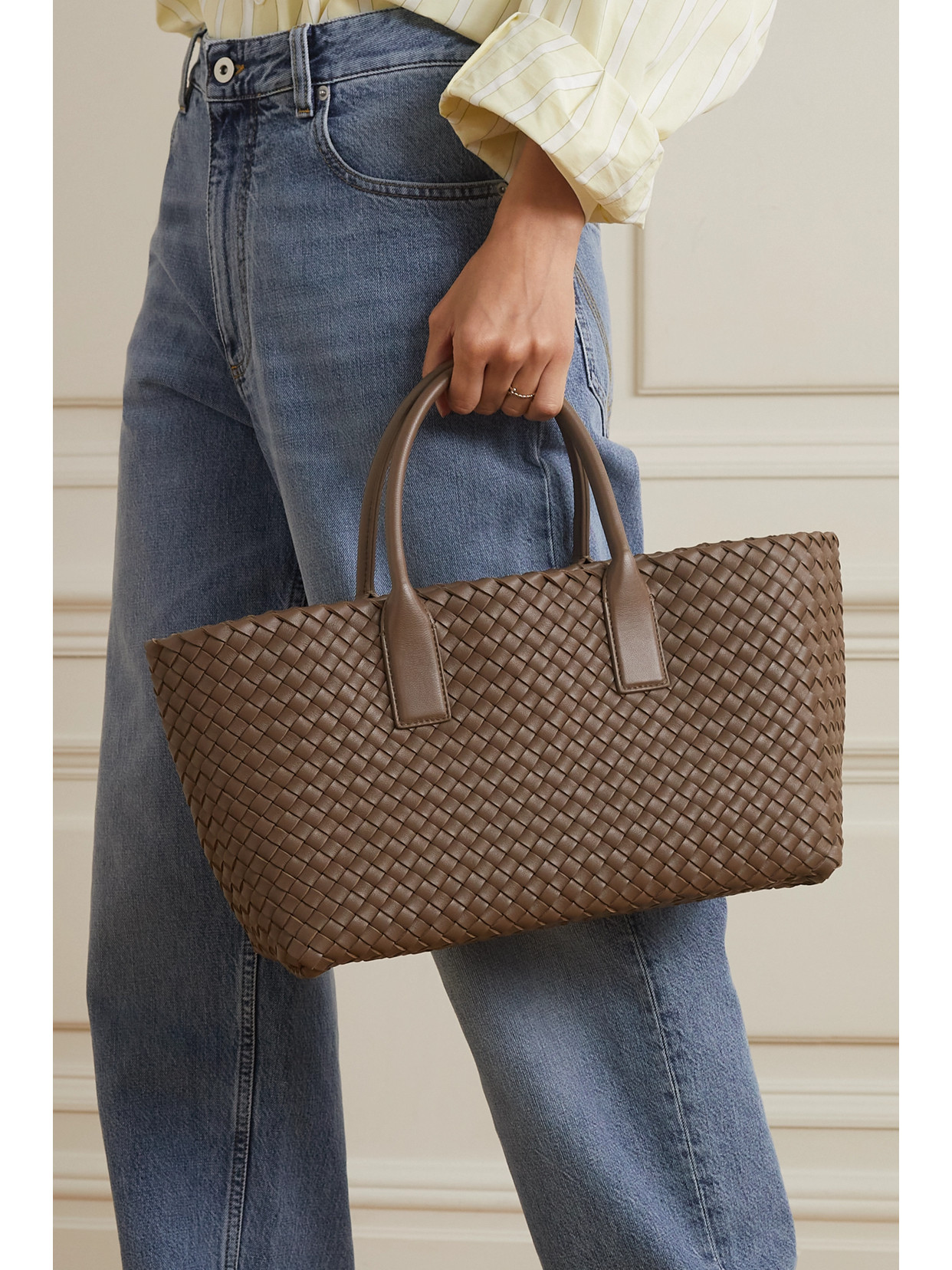 Cabat Small Intrecciato Leather Tote