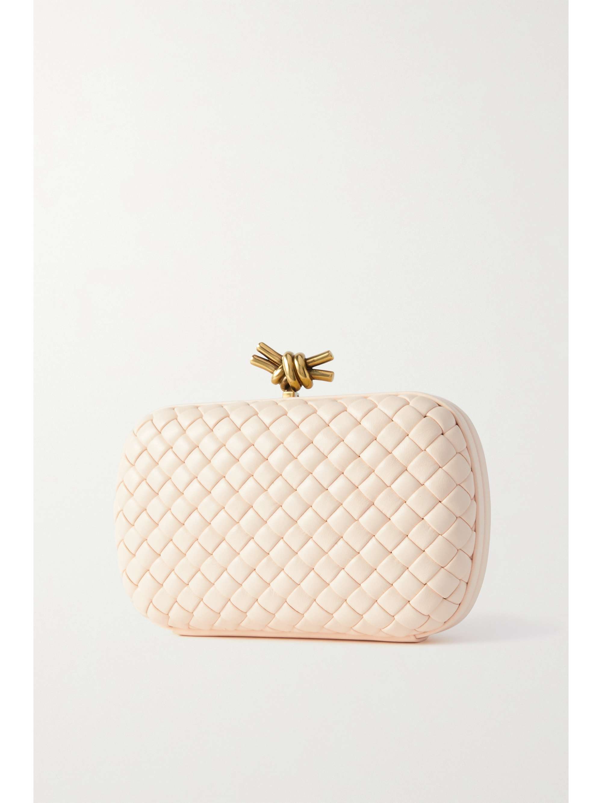 BOTTEGA VENETA Knot padded intrecciato leather clutch | NET-A-PORTER