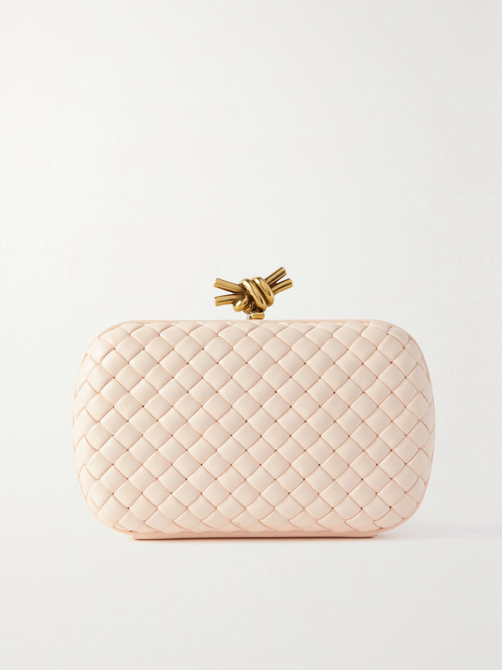 BOTTEGA VENETA Knot intrecciato plissé leather clutch