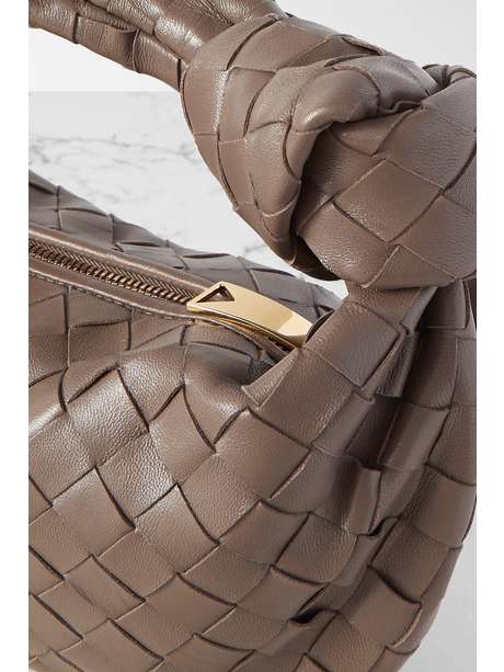 jodie mini knotted intrecciato leather tote