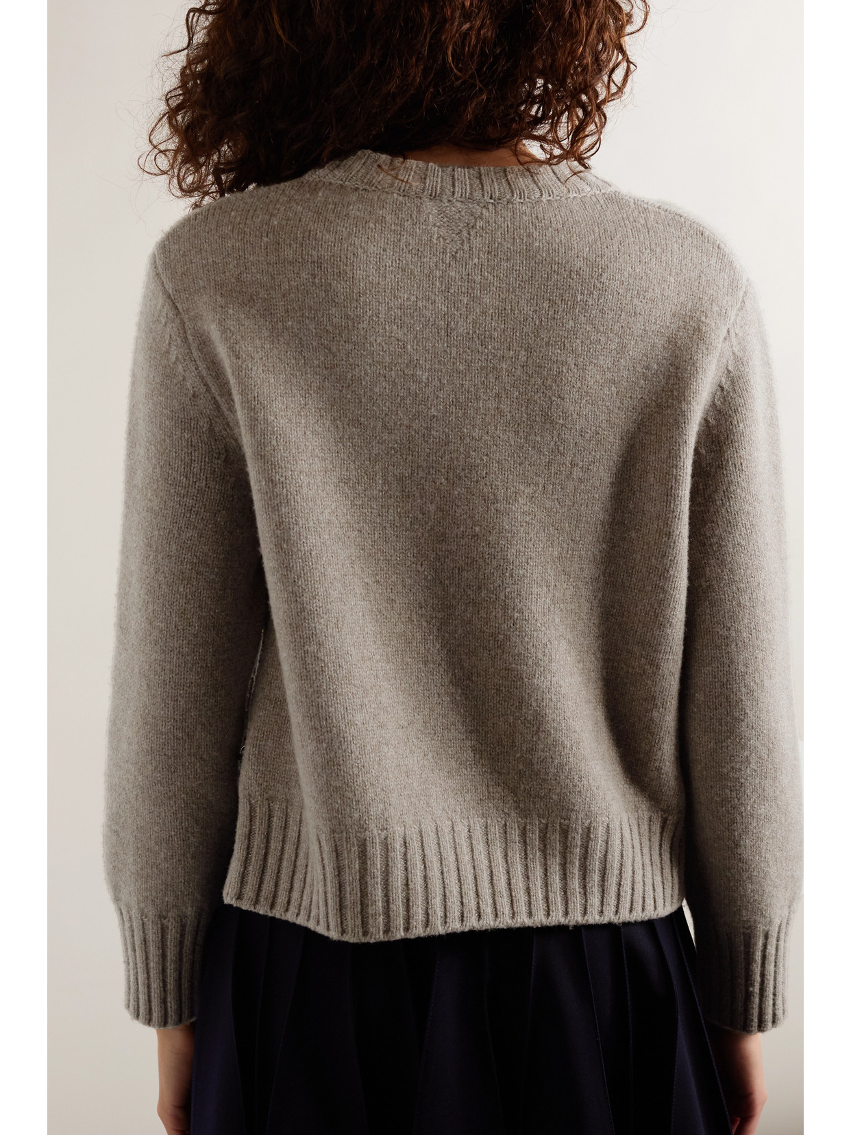 Shop Bottega Veneta Cropped Embellished Wool Sweater In Brown