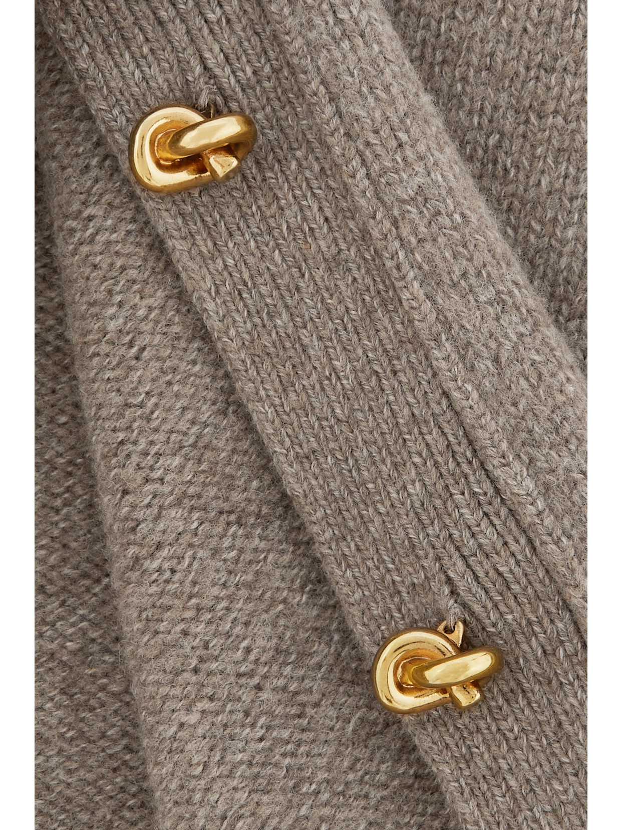 Bottega Veneta Cropped Embellished Wool Sweater In Brown