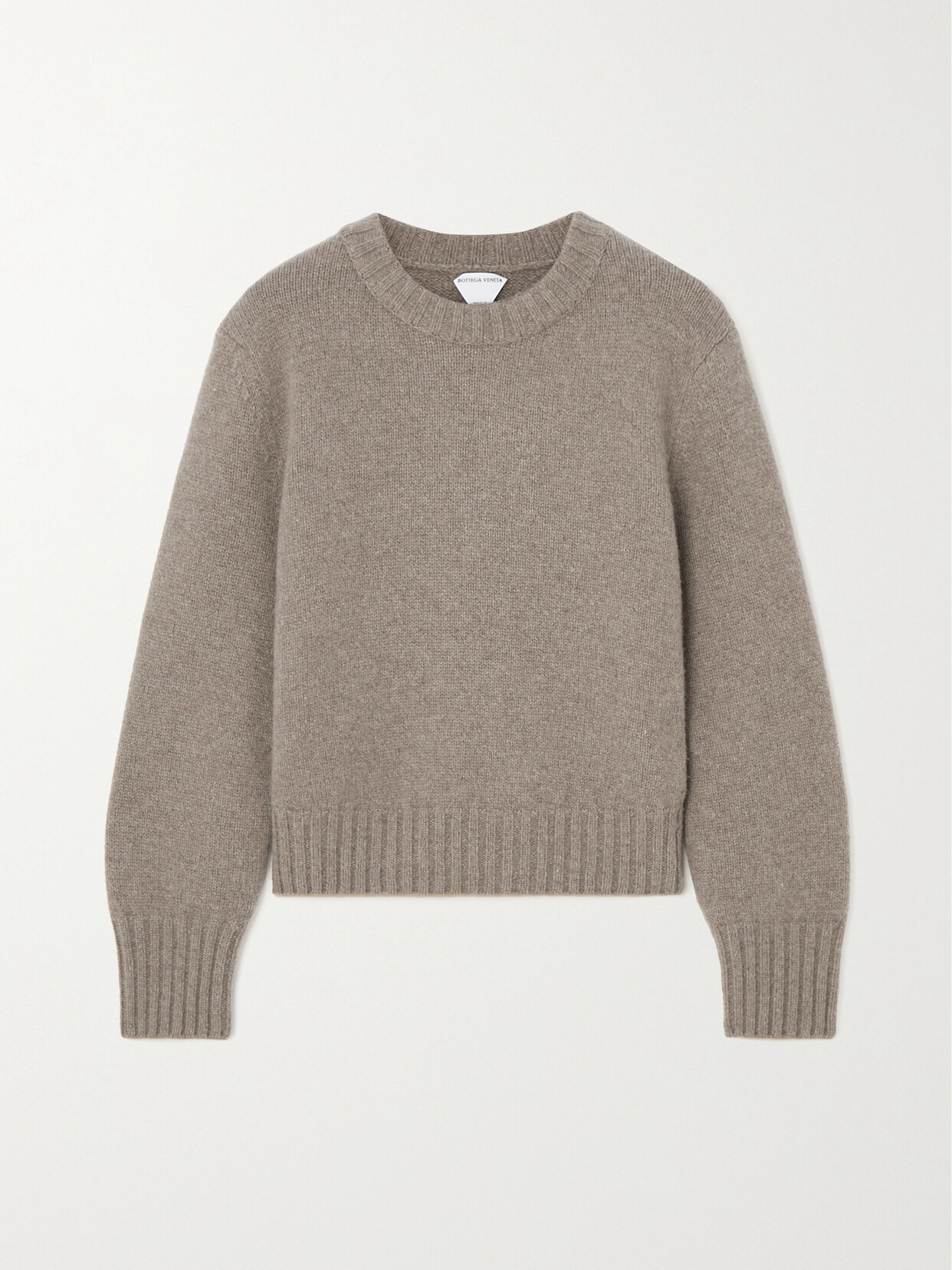 Bottega Veneta Cropped Embellished Wool Sweater In Brown