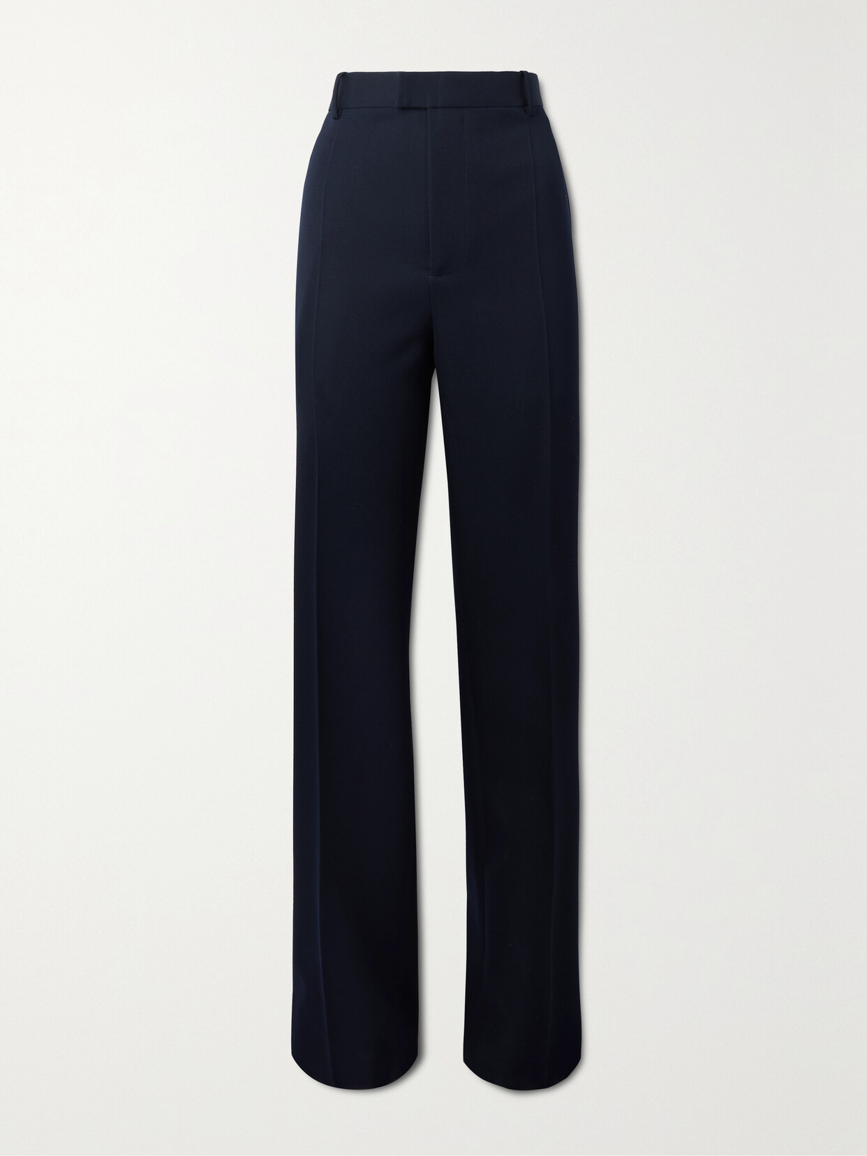 Shop Bottega Veneta Grain De Poudre Wool Straight-leg Pants In Blue