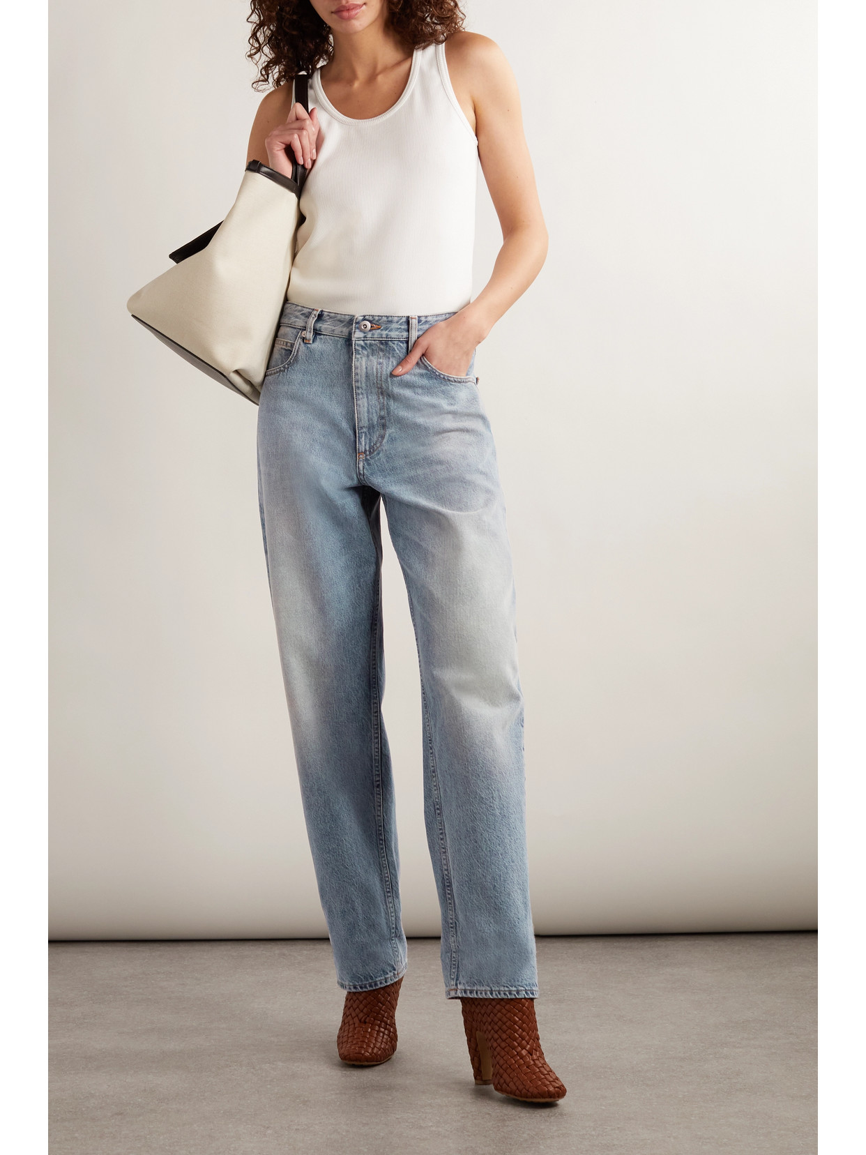 Shop Bottega Veneta Boyfriend Jeans In Blue