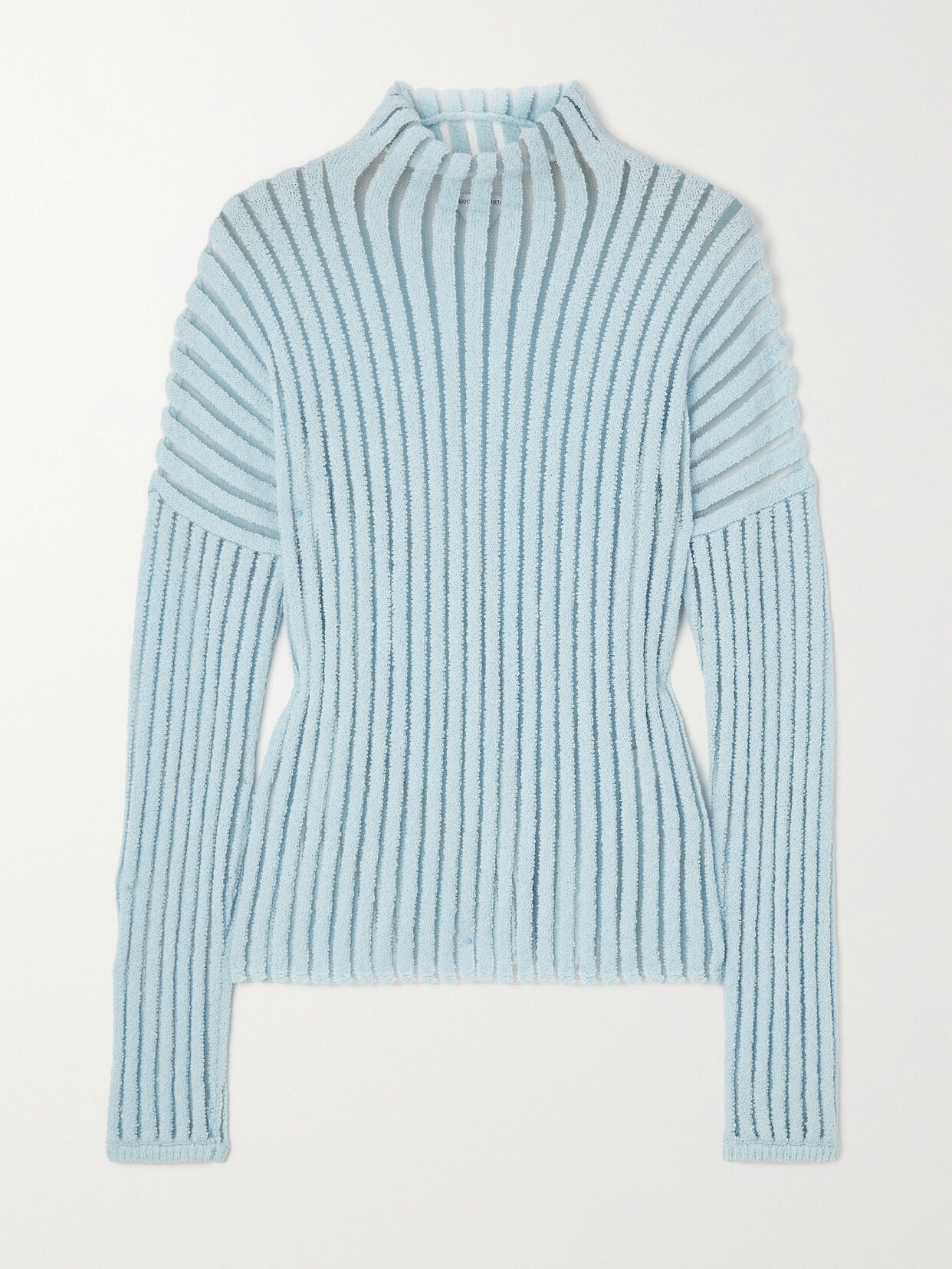 Bottega Veneta Ribbed-knit Turtleneck Top - Blue