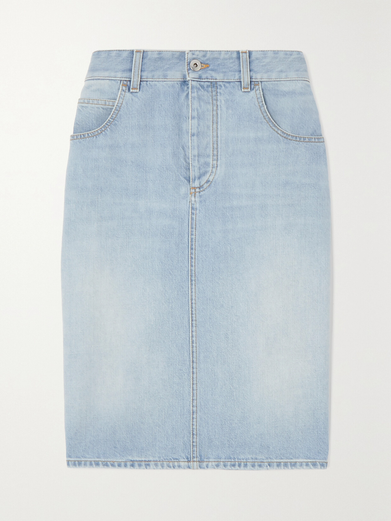 Shop Bottega Veneta Denim Skirt In Blue