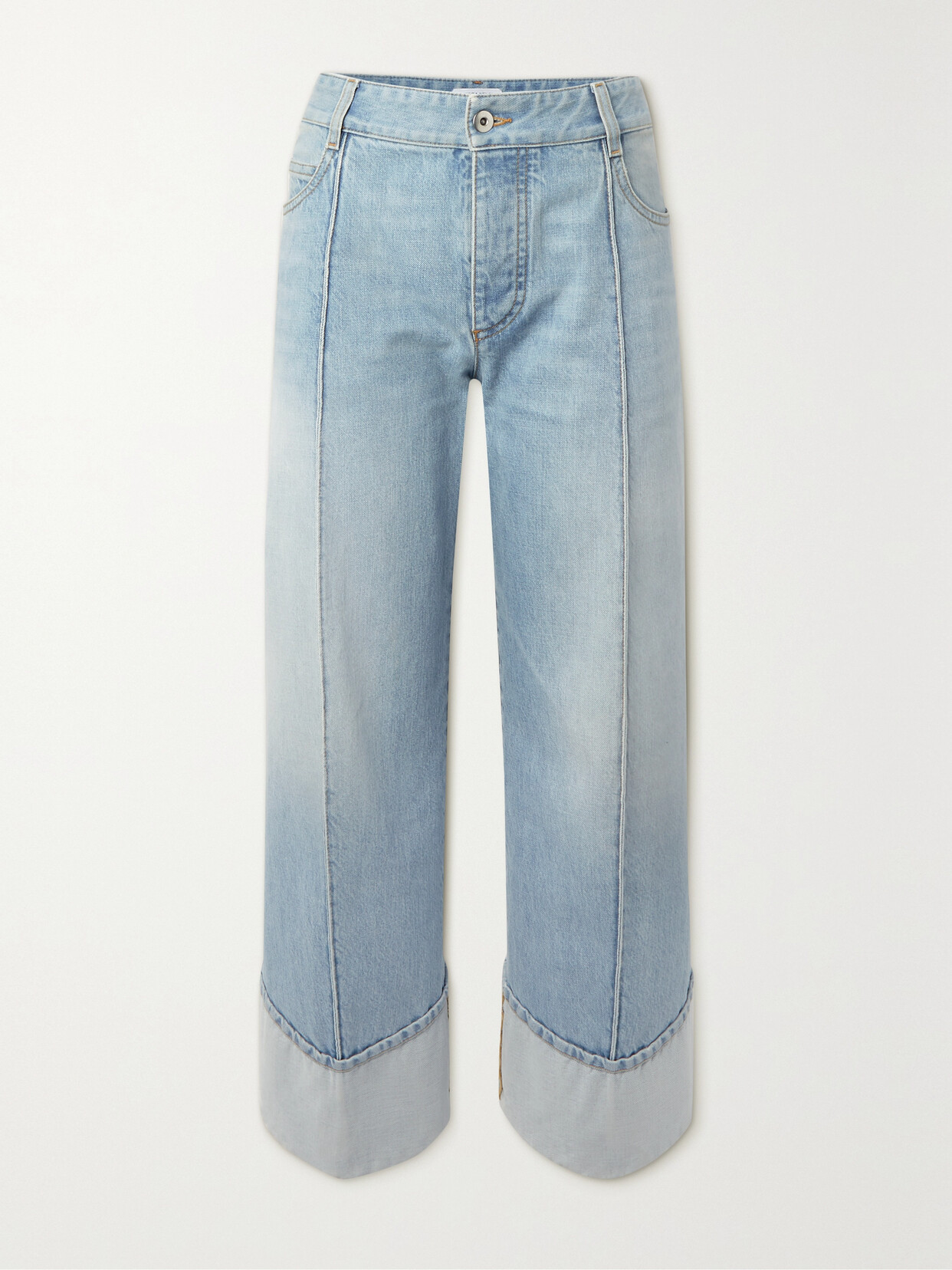 Bottega Veneta Curved Bleached Jeans In Blue