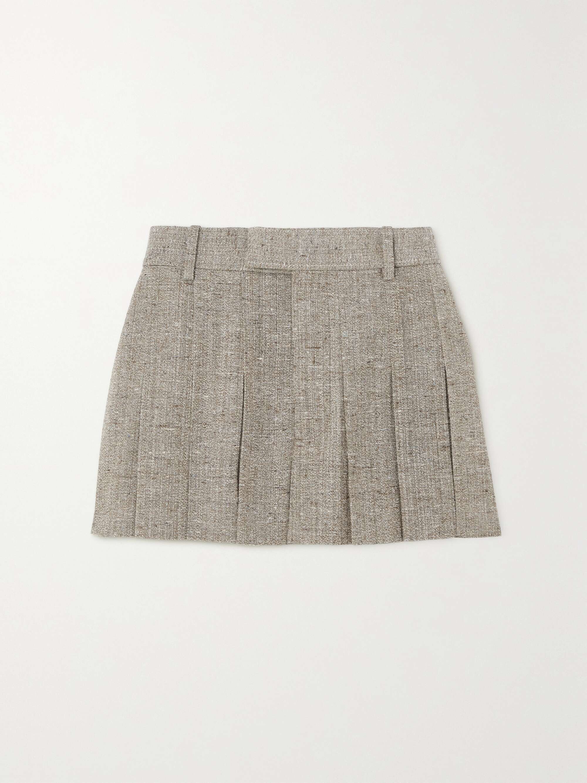 BOTTEGA VENETA Pleated tweed mini skirt | NET-A-PORTER