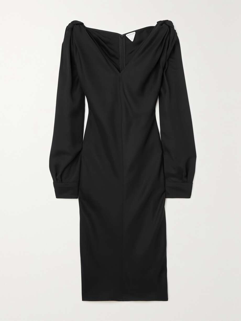 cutout satin-drill dress