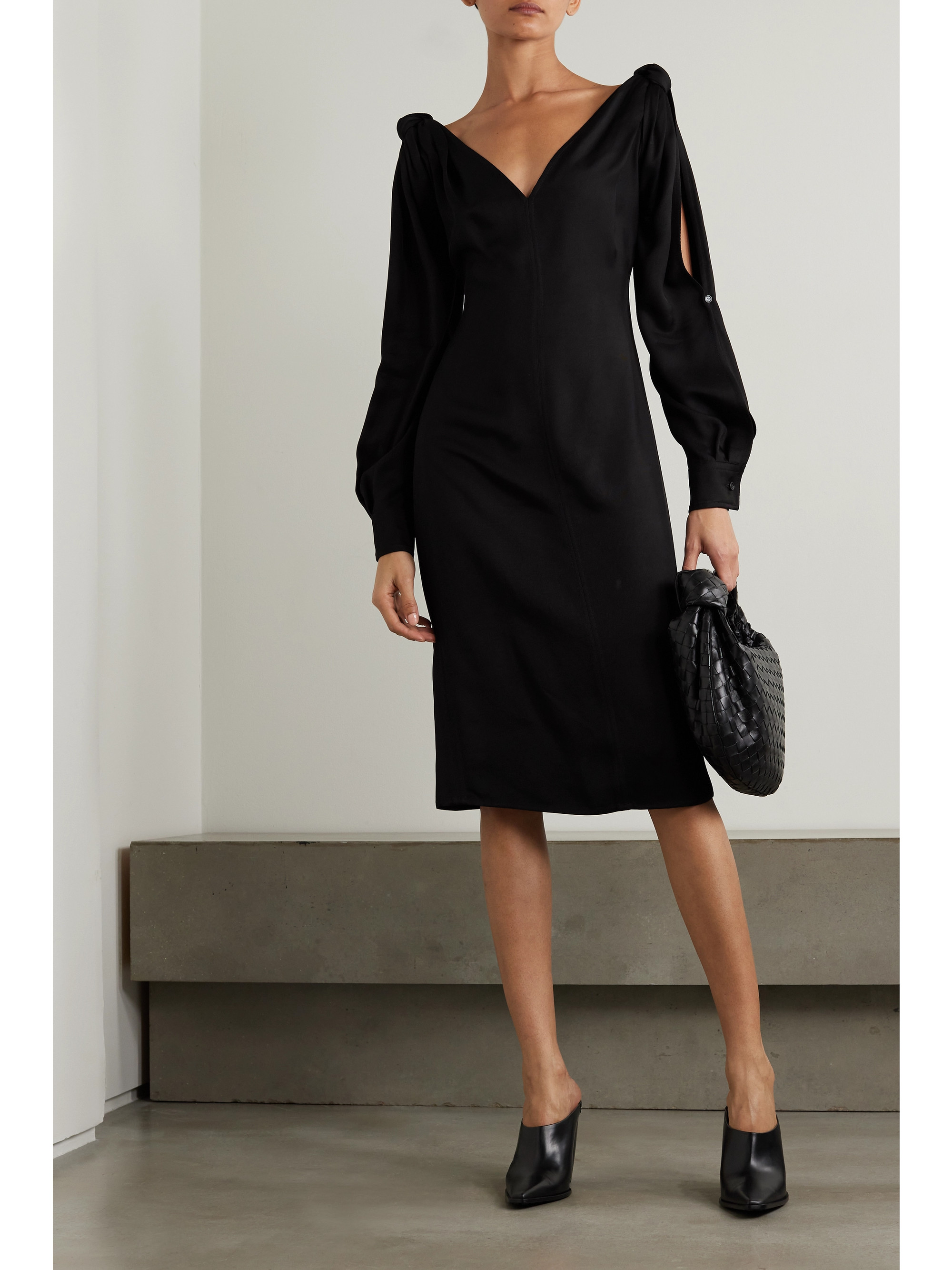 Bottega Veneta Cutout satin-drill dress