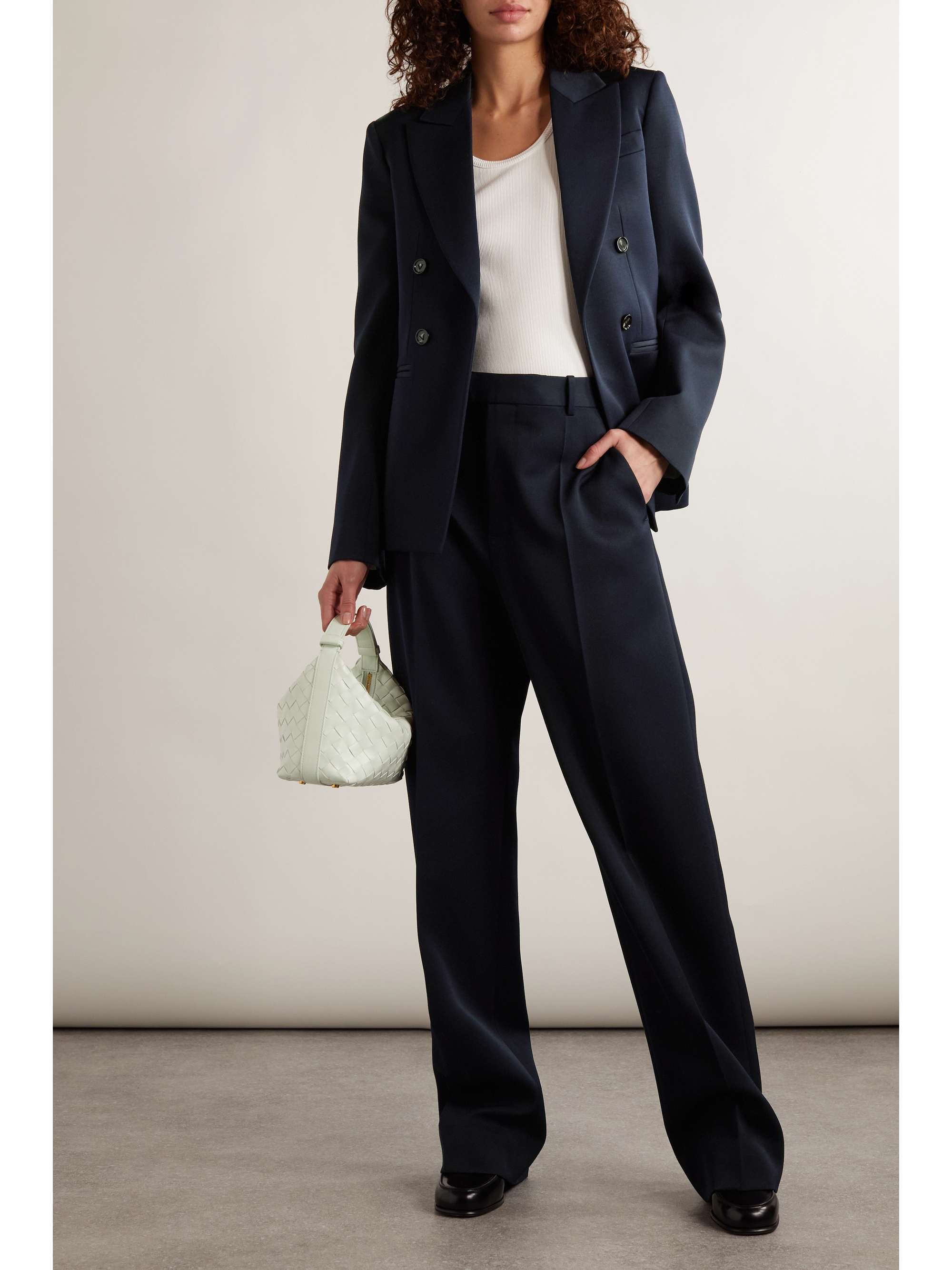 ETRO Pleated wool and cotton-blend jacquard wide-leg pants